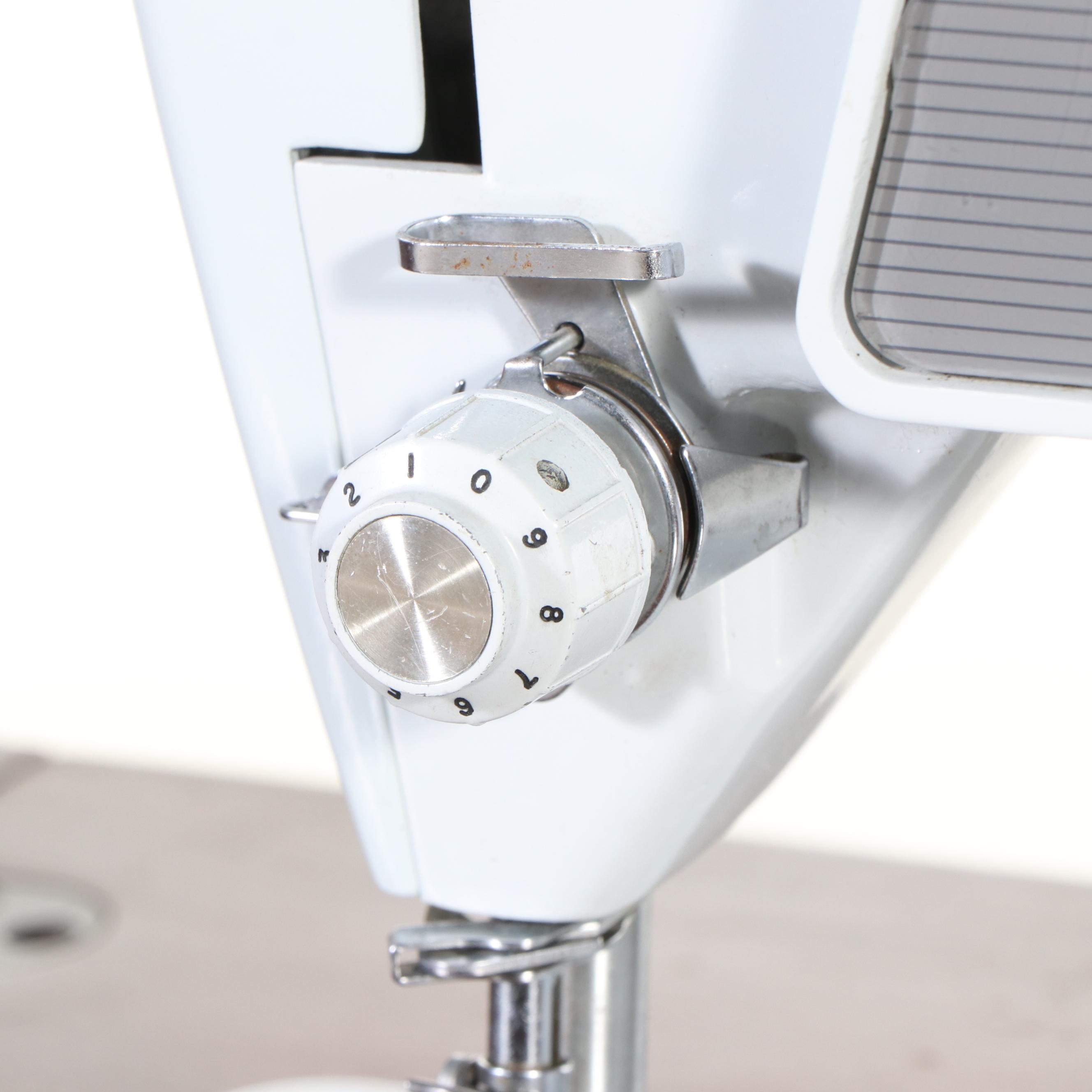 Singer Touch & Sew Model 600E Machine With Folding Cabinet, Mid-20th Century