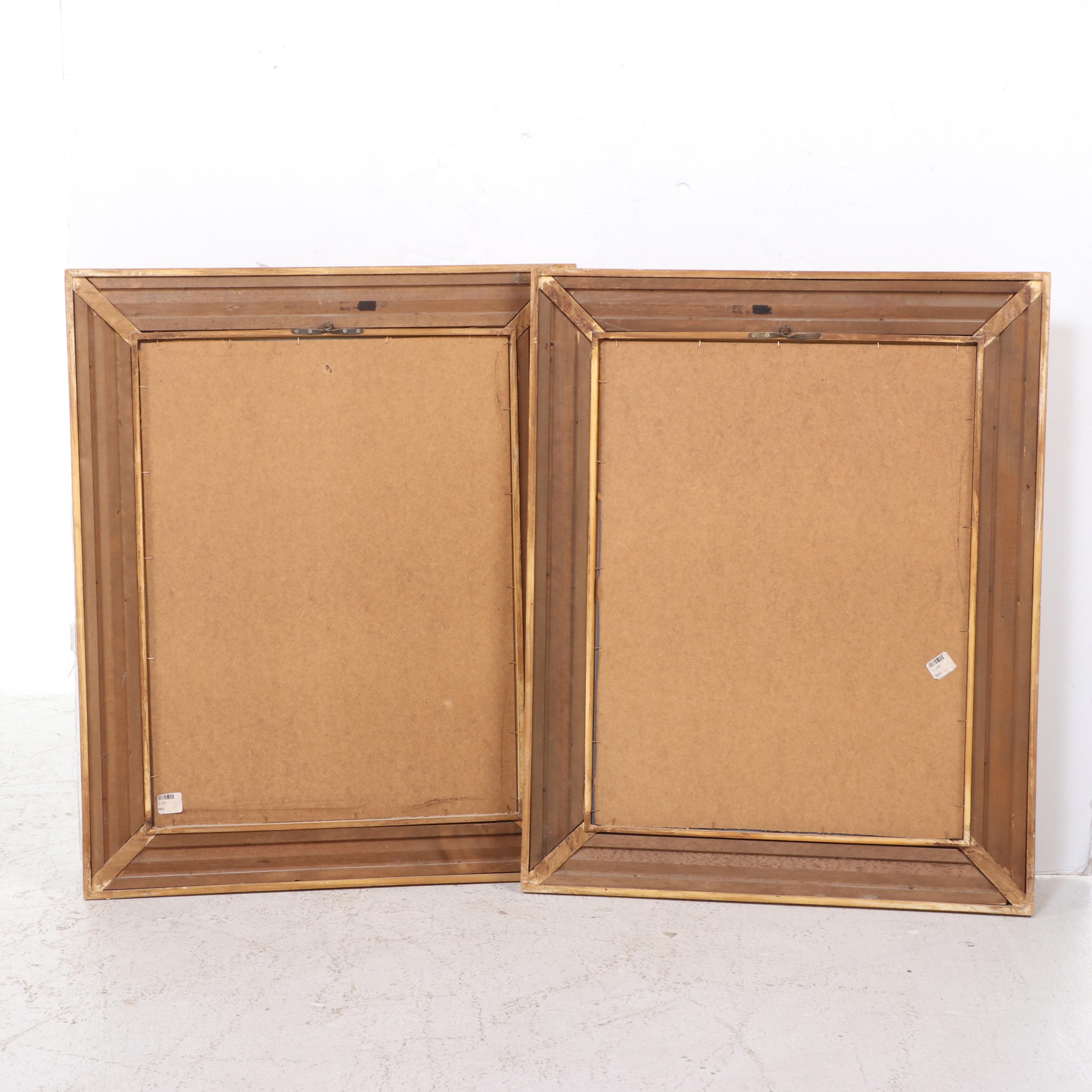 Pair of Italian Neoclassical Style Faux-Tortoiseshell and Parcel-Gilt Mirrors