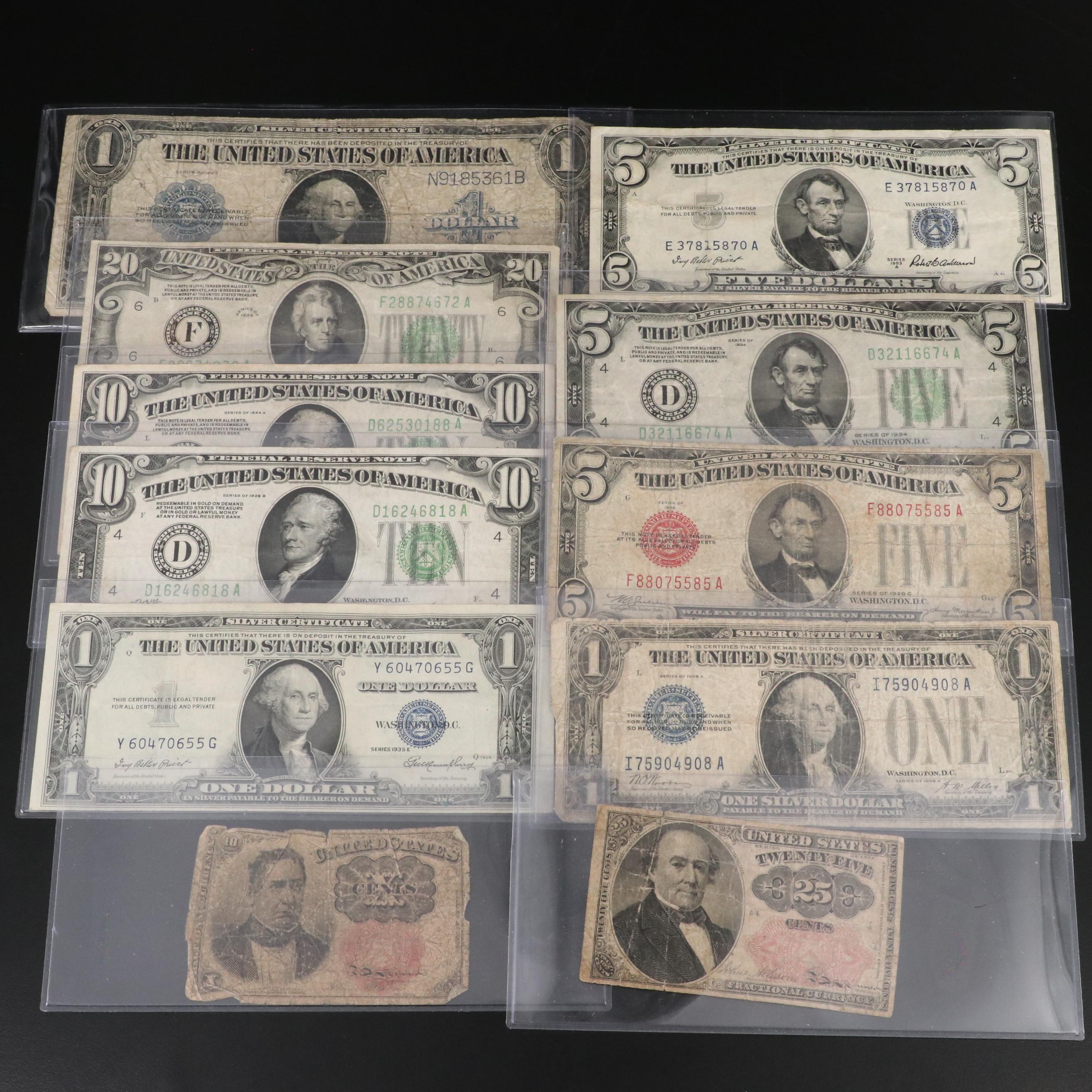 Collection of Eleven Different U.S. Currency Notes