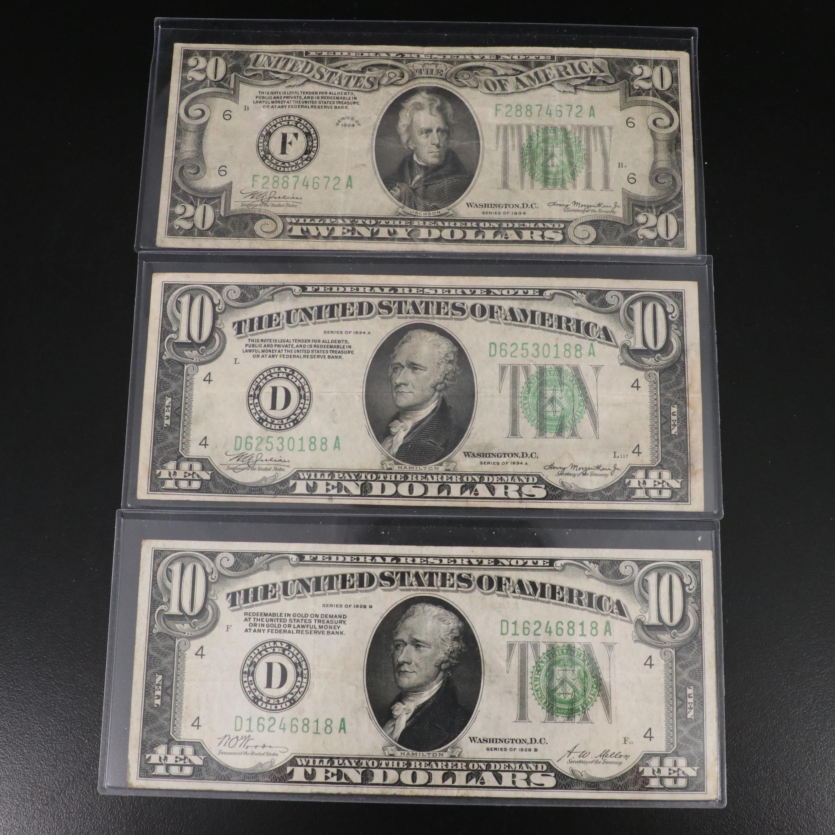 Collection of Eleven Different U.S. Currency Notes