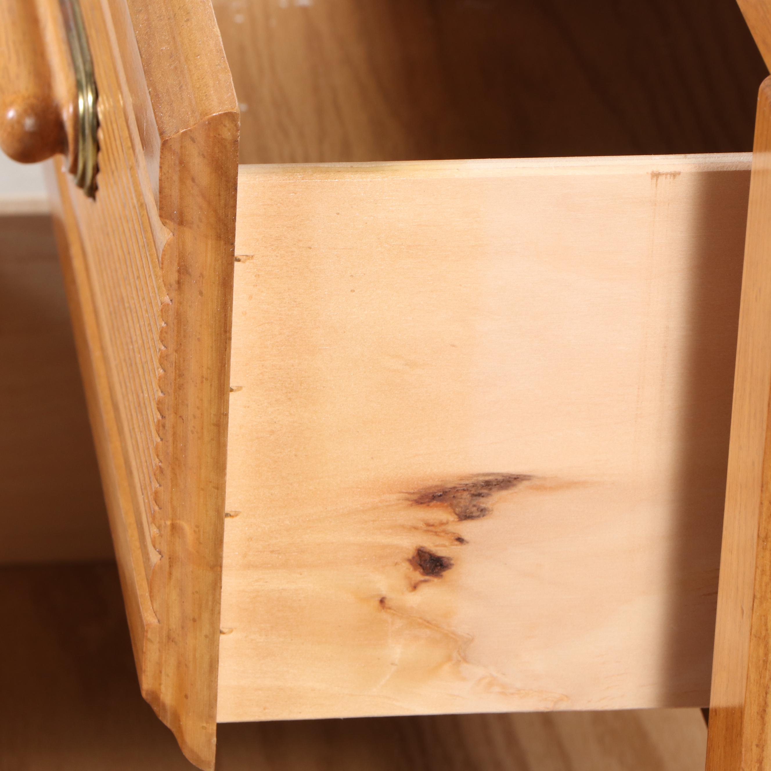 Art Deco Style Oak Two Drawer Side Table