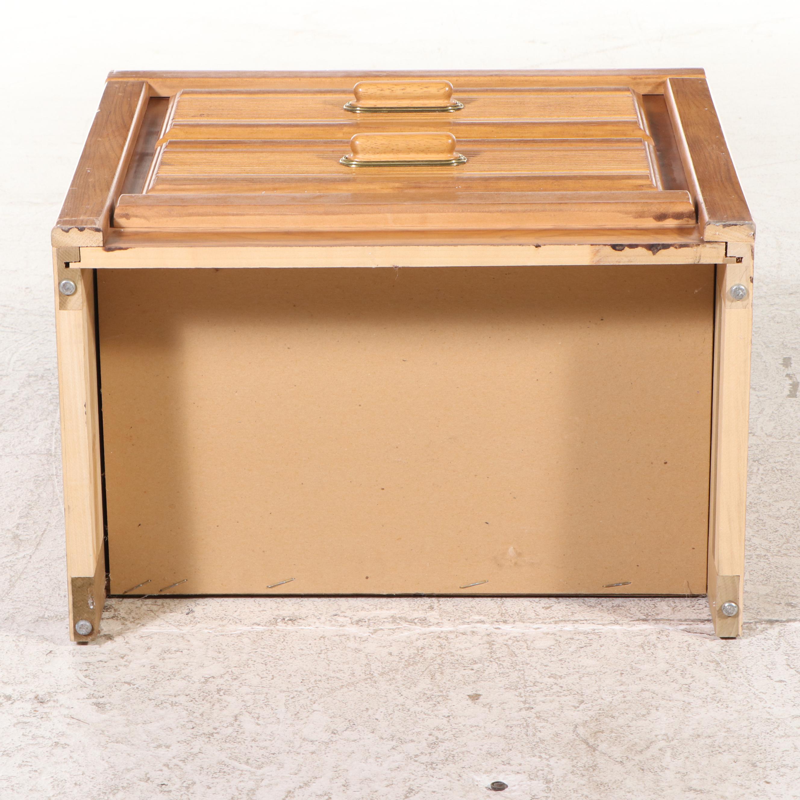 Art Deco Style Oak Two Drawer Side Table