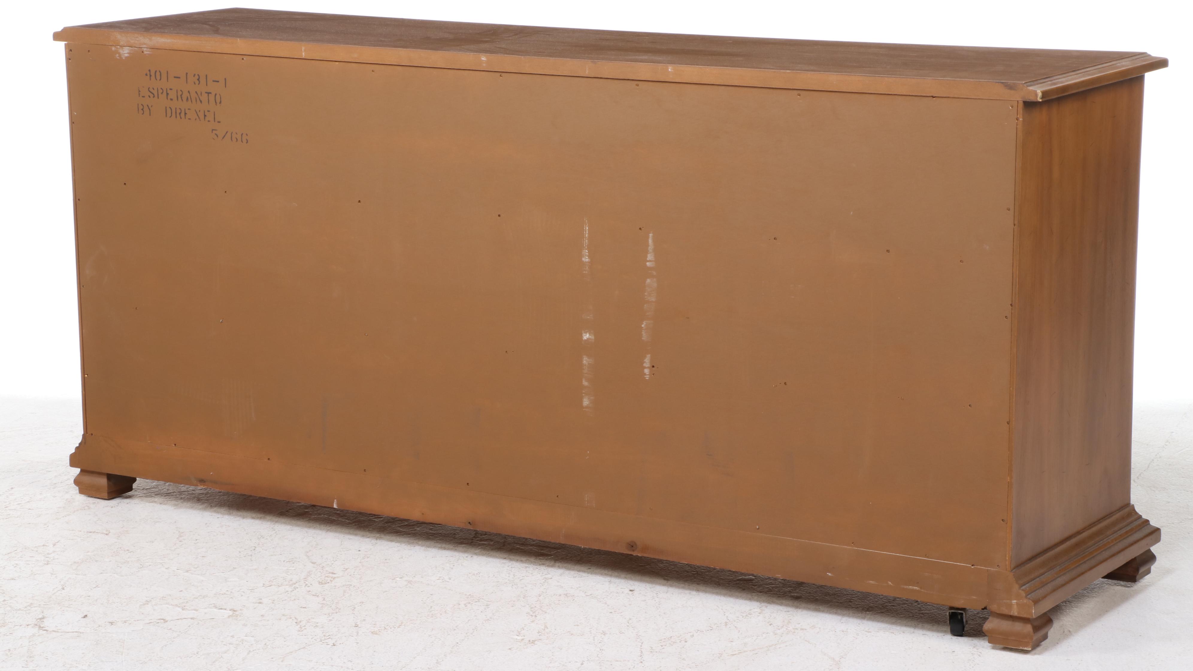 Drexel "Esperanto" Mediterranean Style Pecan Nine-Drawer Chest, Mid-20th Century