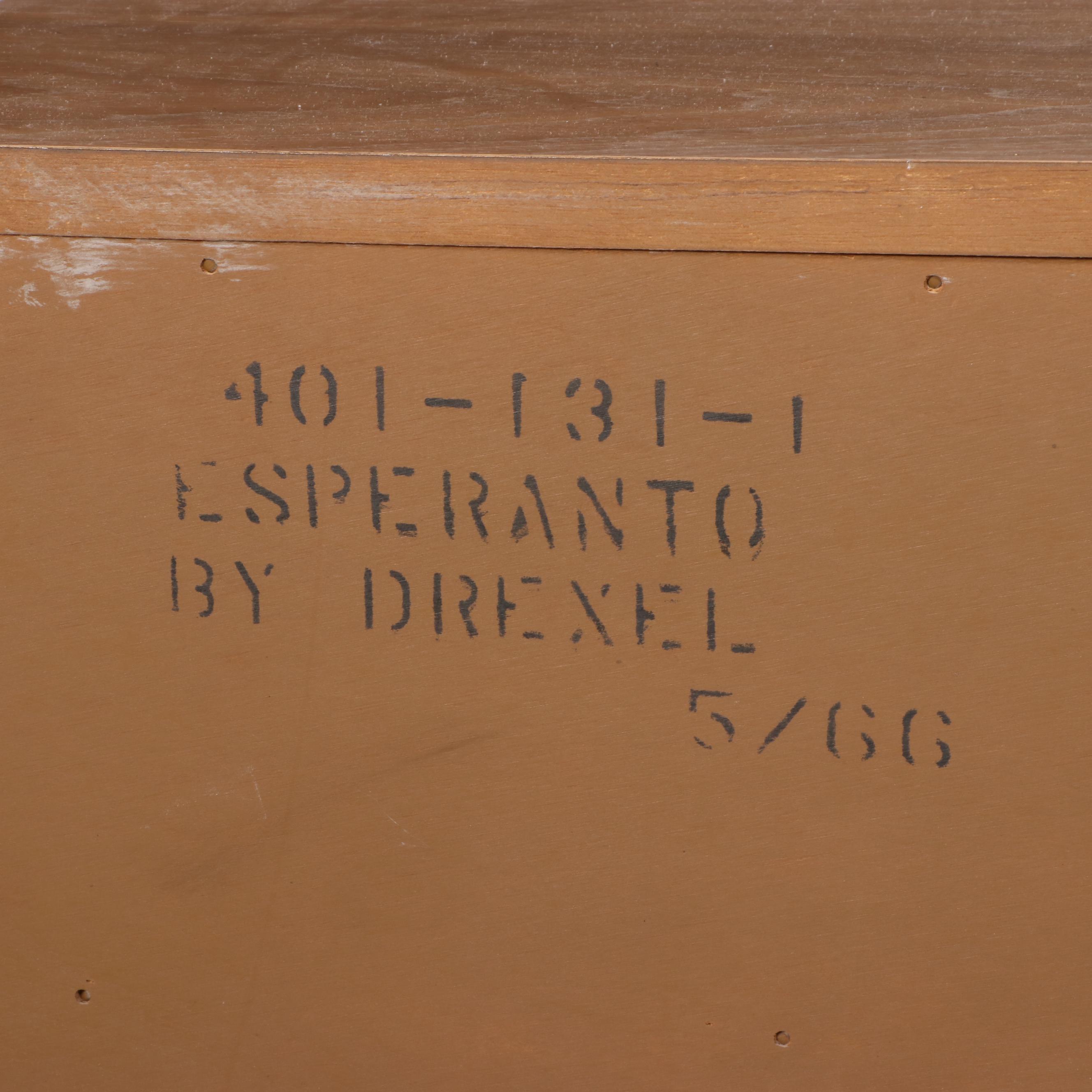 Drexel "Esperanto" Mediterranean Style Pecan Nine-Drawer Chest, Mid-20th Century