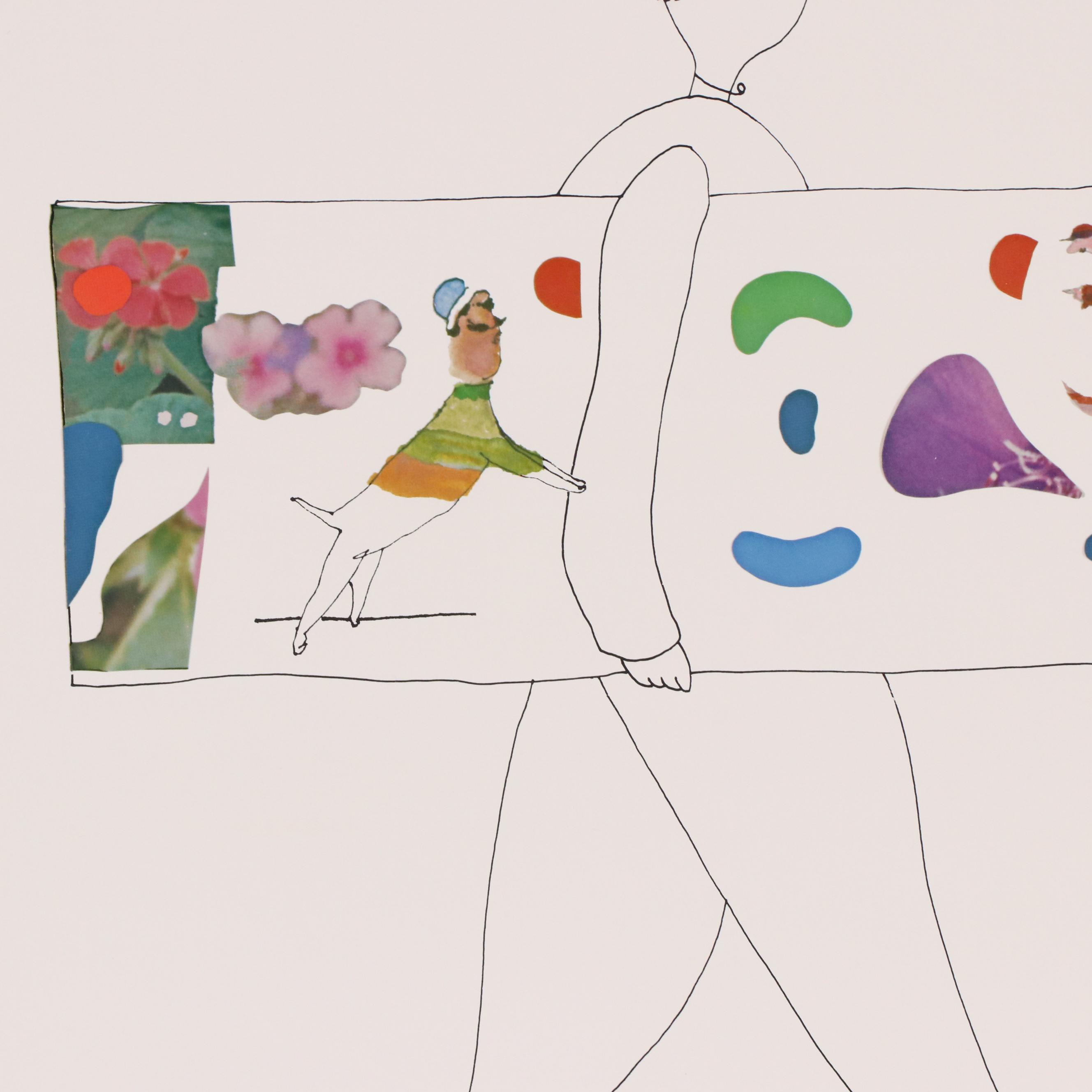 Robert Weil Offset Lithograph of Man Holding Painting