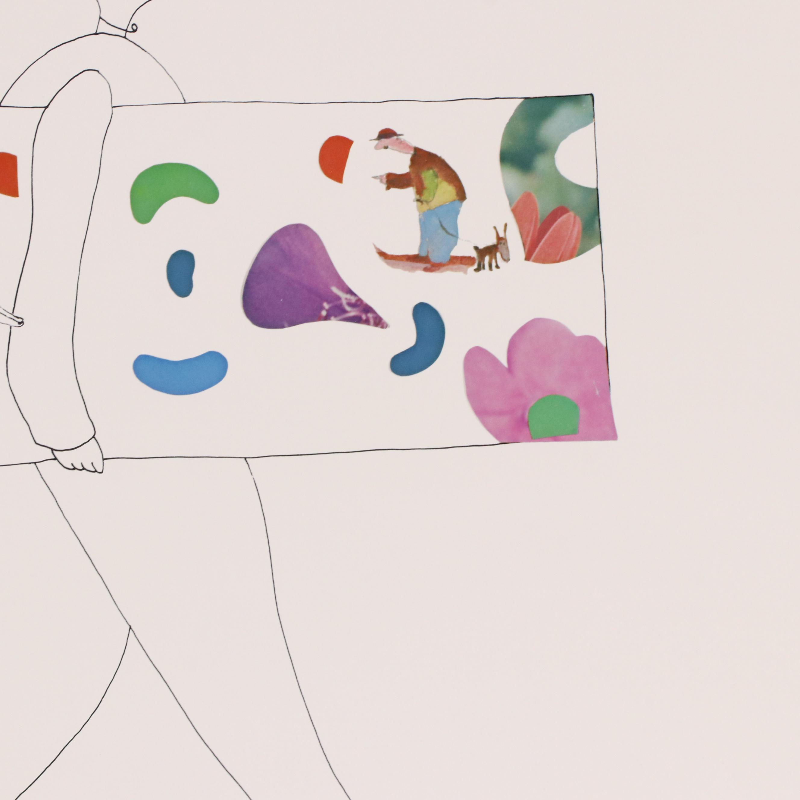 Robert Weil Offset Lithograph of Man Holding Painting