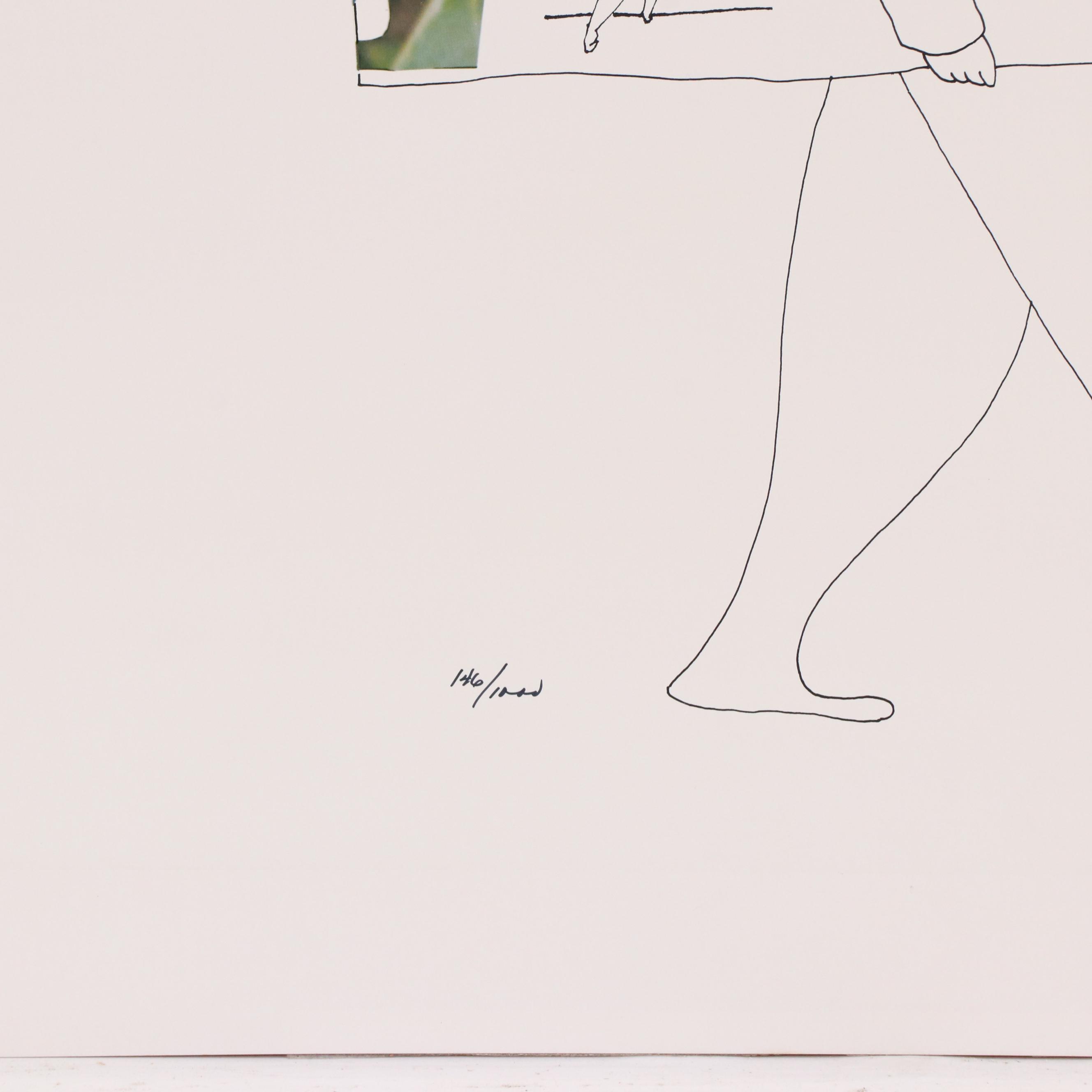 Robert Weil Offset Lithograph of Man Holding Painting