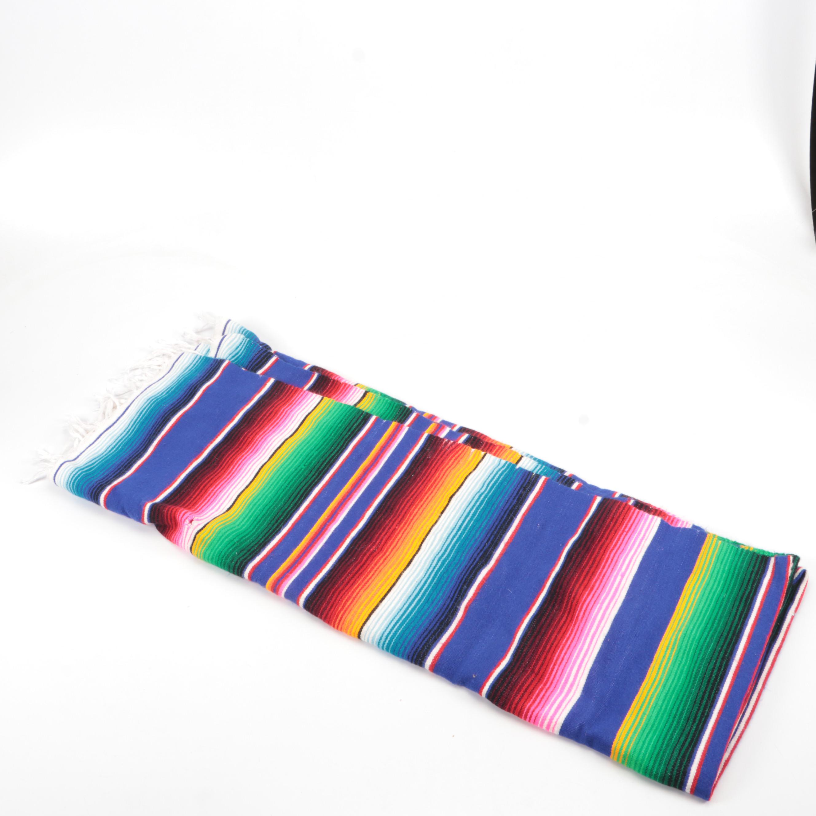 Handwoven Southwestern Blankets with Painted Ceramic Frog, Floral Votive & More