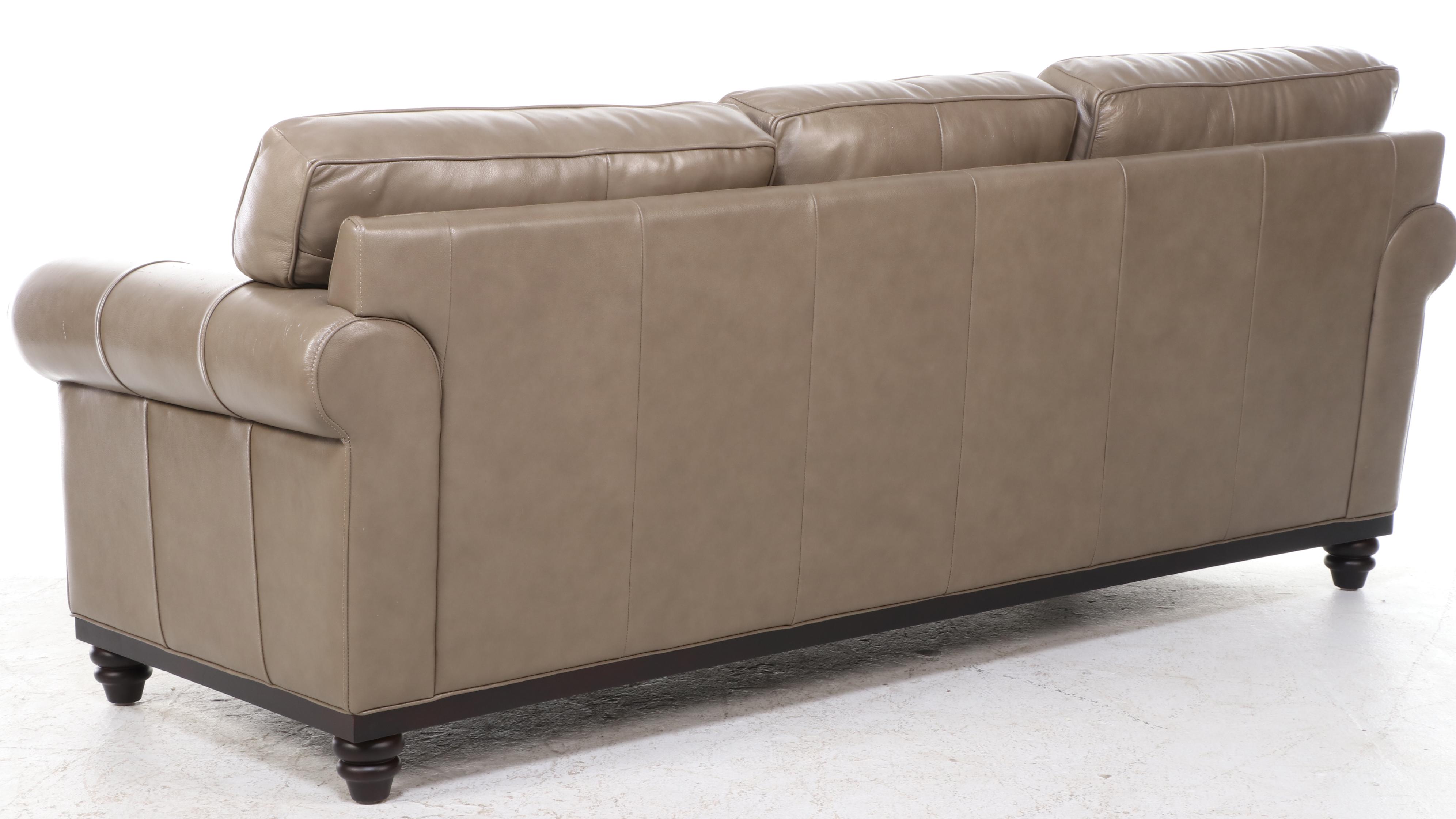 Martha Stewart for Macy's "Bradyn" Leather Roll-Arm Sofa
