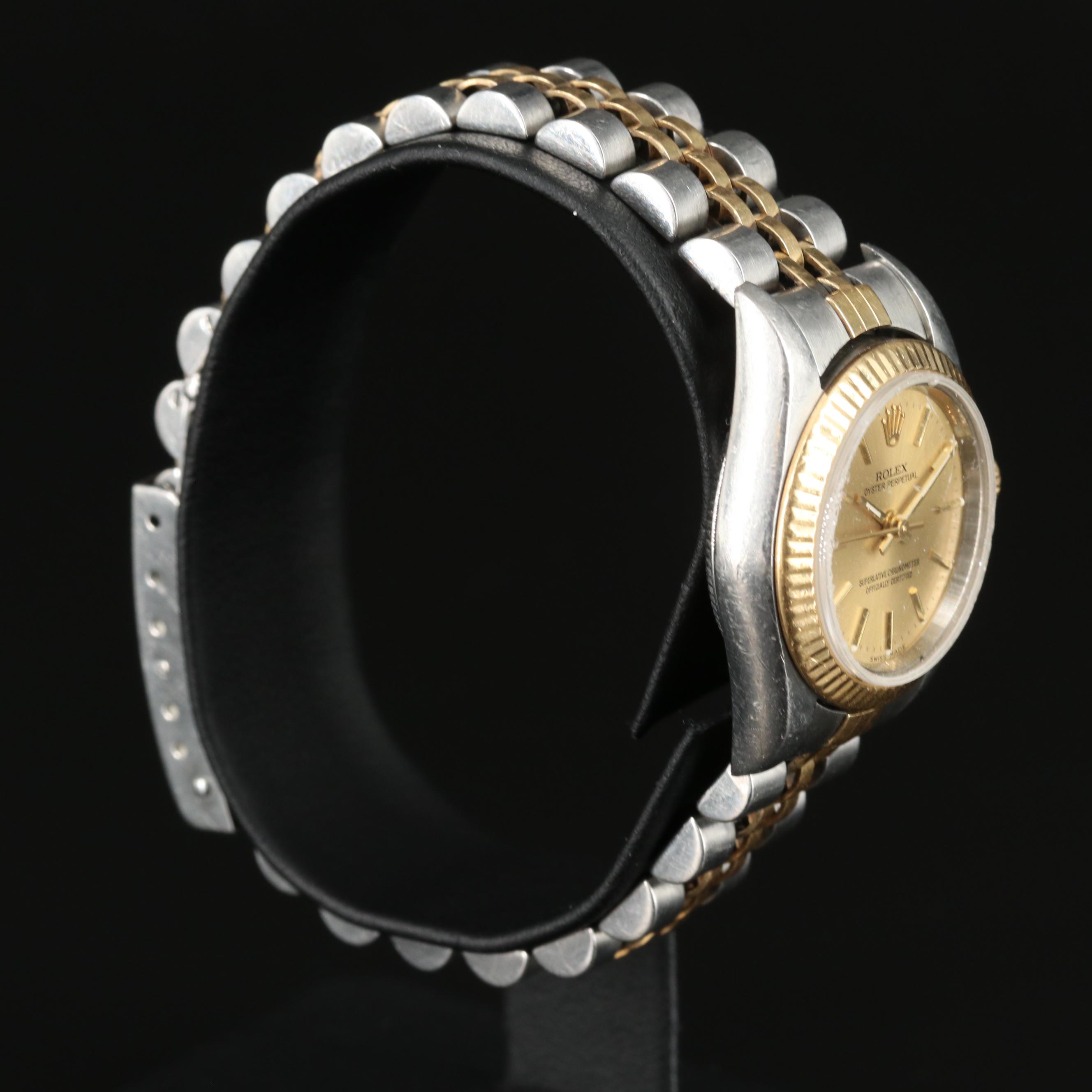 2005 Rolex Oyster Perpetual 25mm Gold & Steel Watch