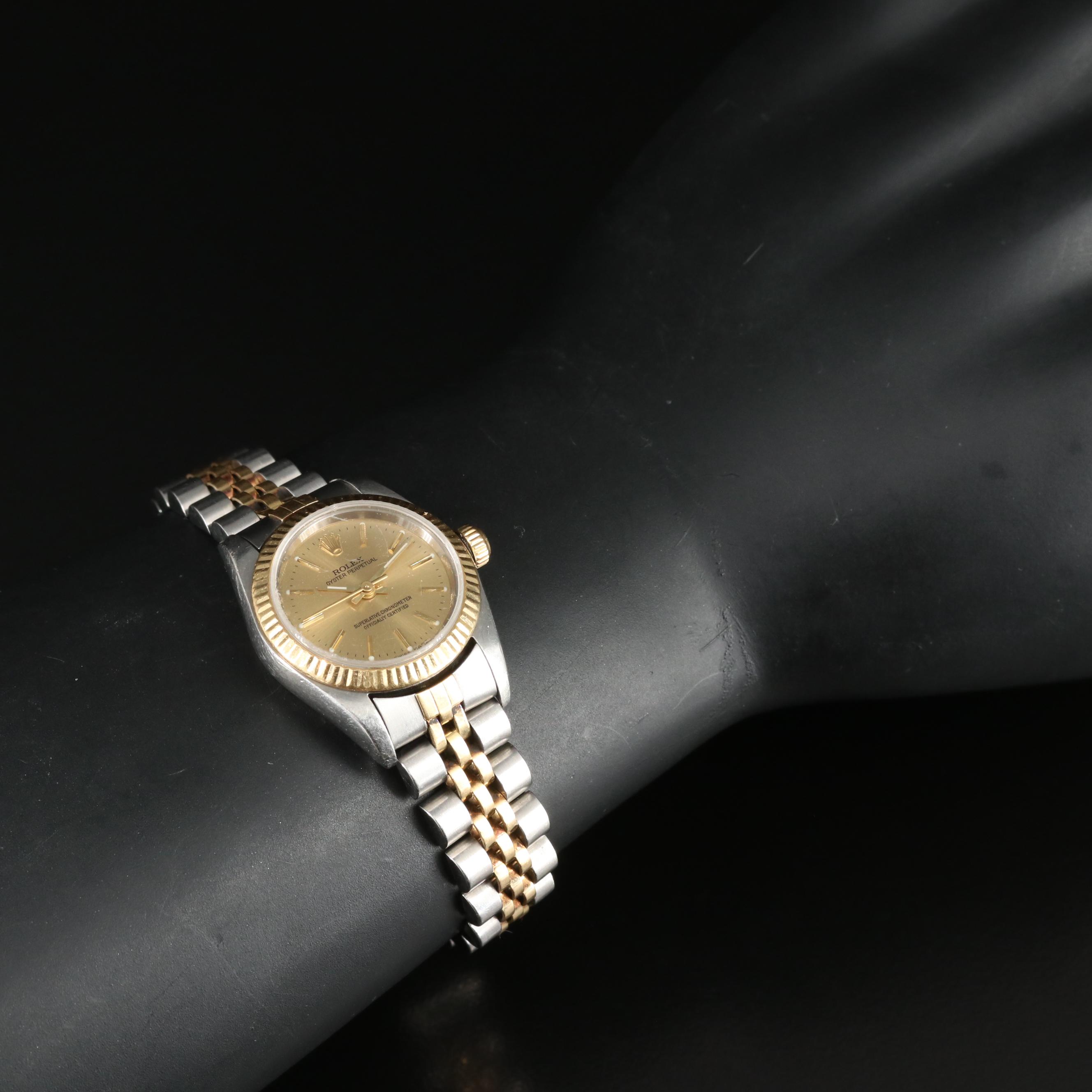 2005 Rolex Oyster Perpetual 25mm Gold & Steel Watch