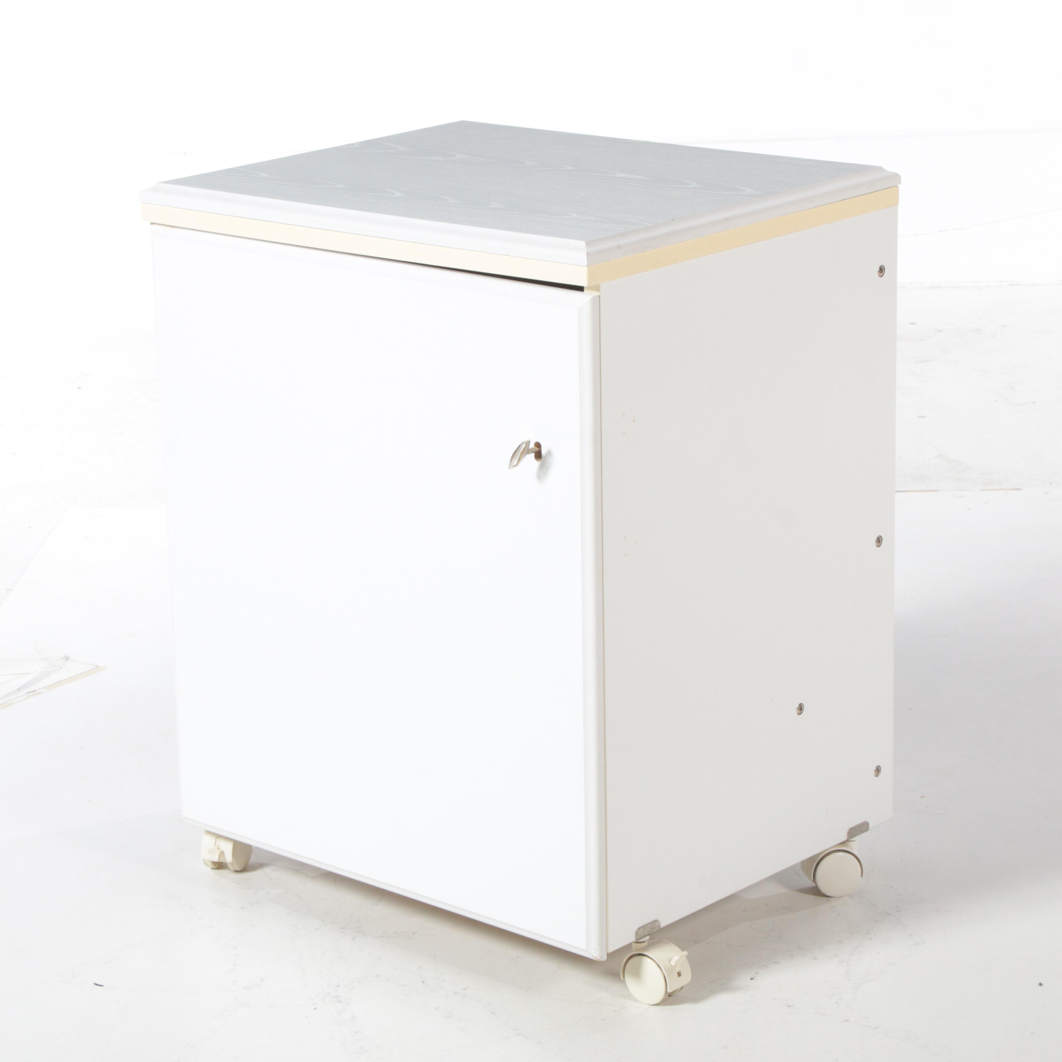 Wooden Cube Shape Sewing Cabinet Table