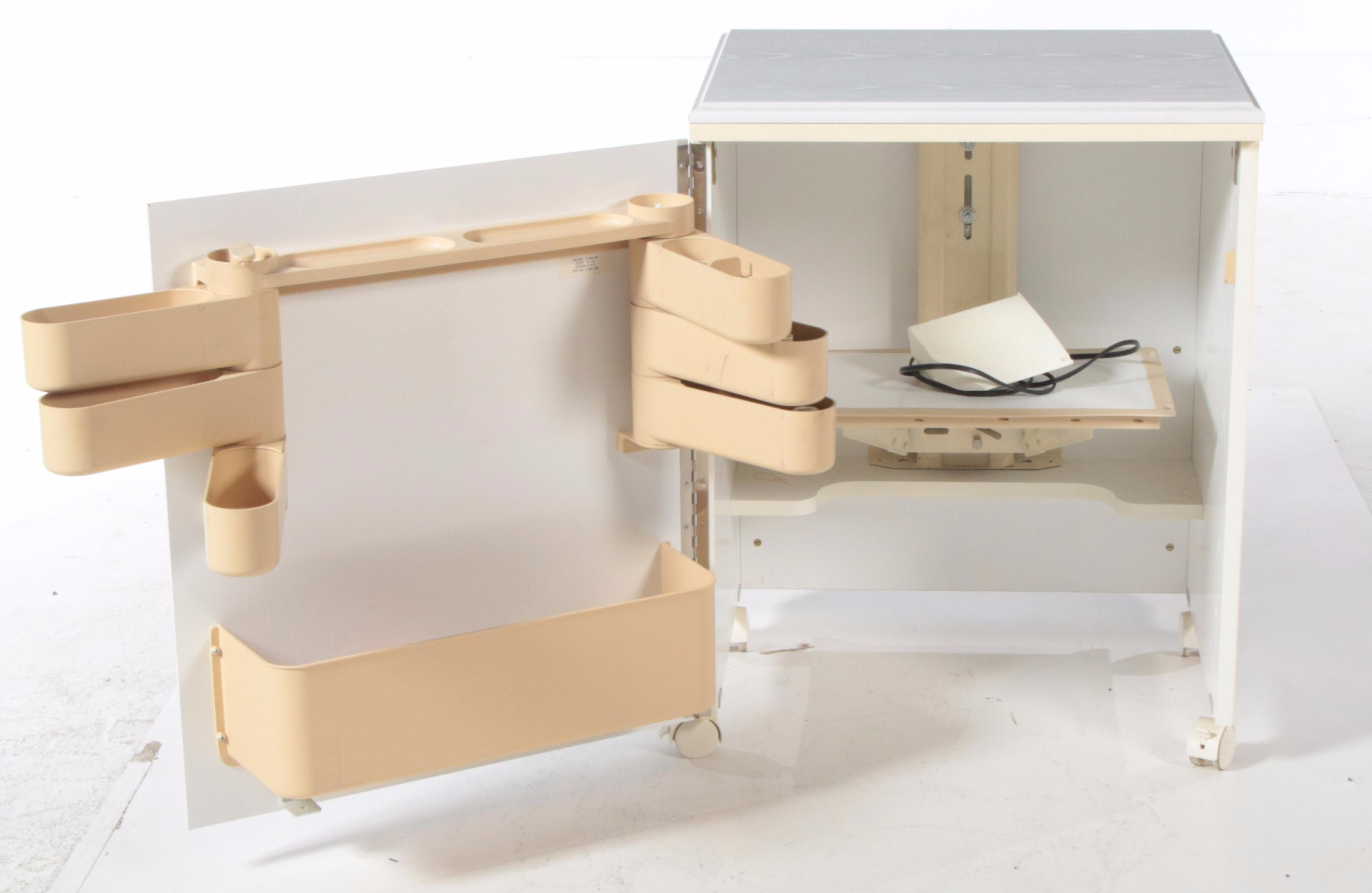 Wooden Cube Shape Sewing Cabinet Table