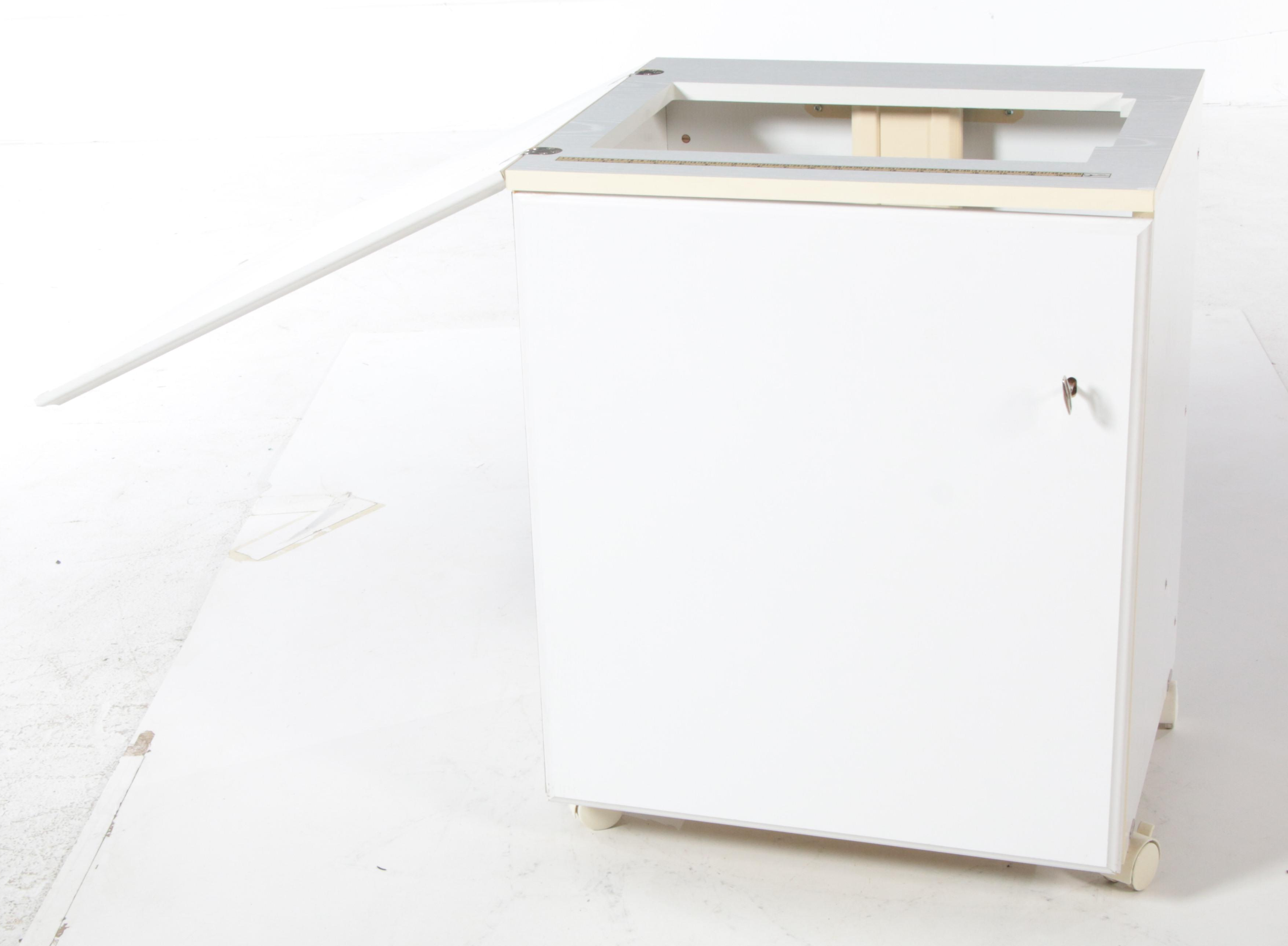 Wooden Cube Shape Sewing Cabinet Table