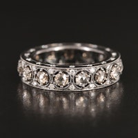 Gregg Ruth 18K 2.25 CTW Diamond Eternity Band Including Fancy Brown Rose Cuts
