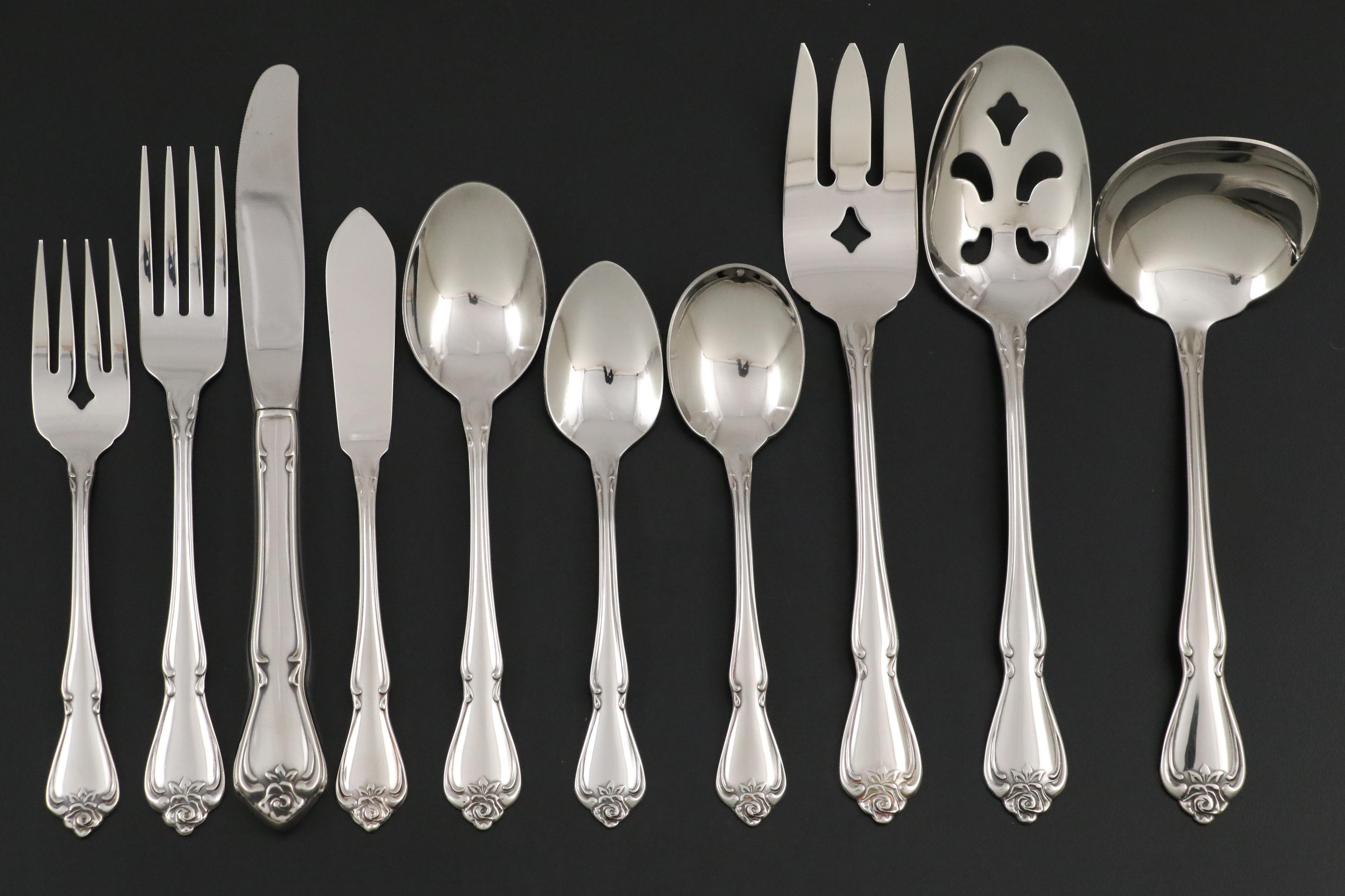 Oneida "Arbor Rose-True Rose" Stainless Steel Flatware