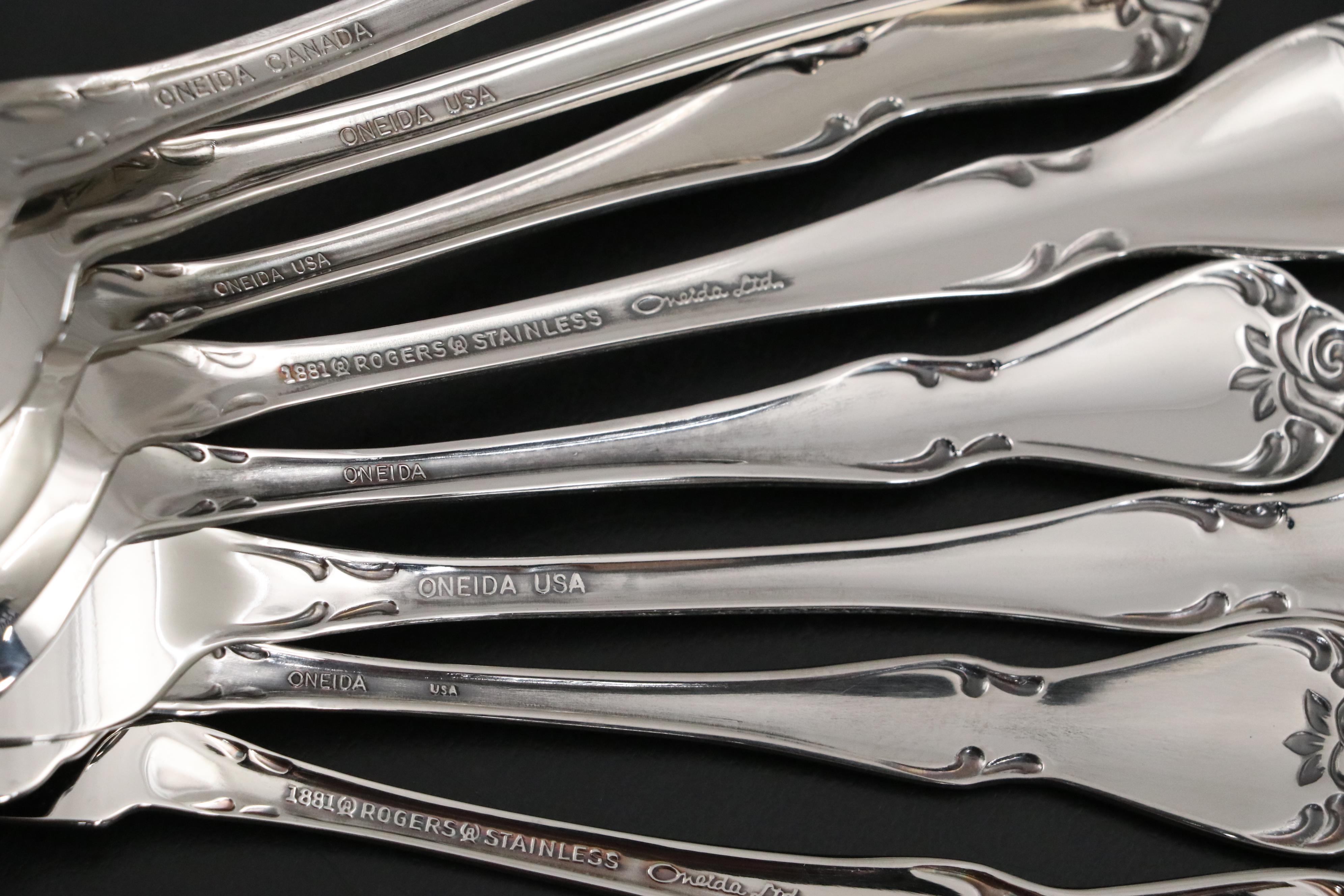 Oneida "Arbor Rose-True Rose" Stainless Steel Flatware