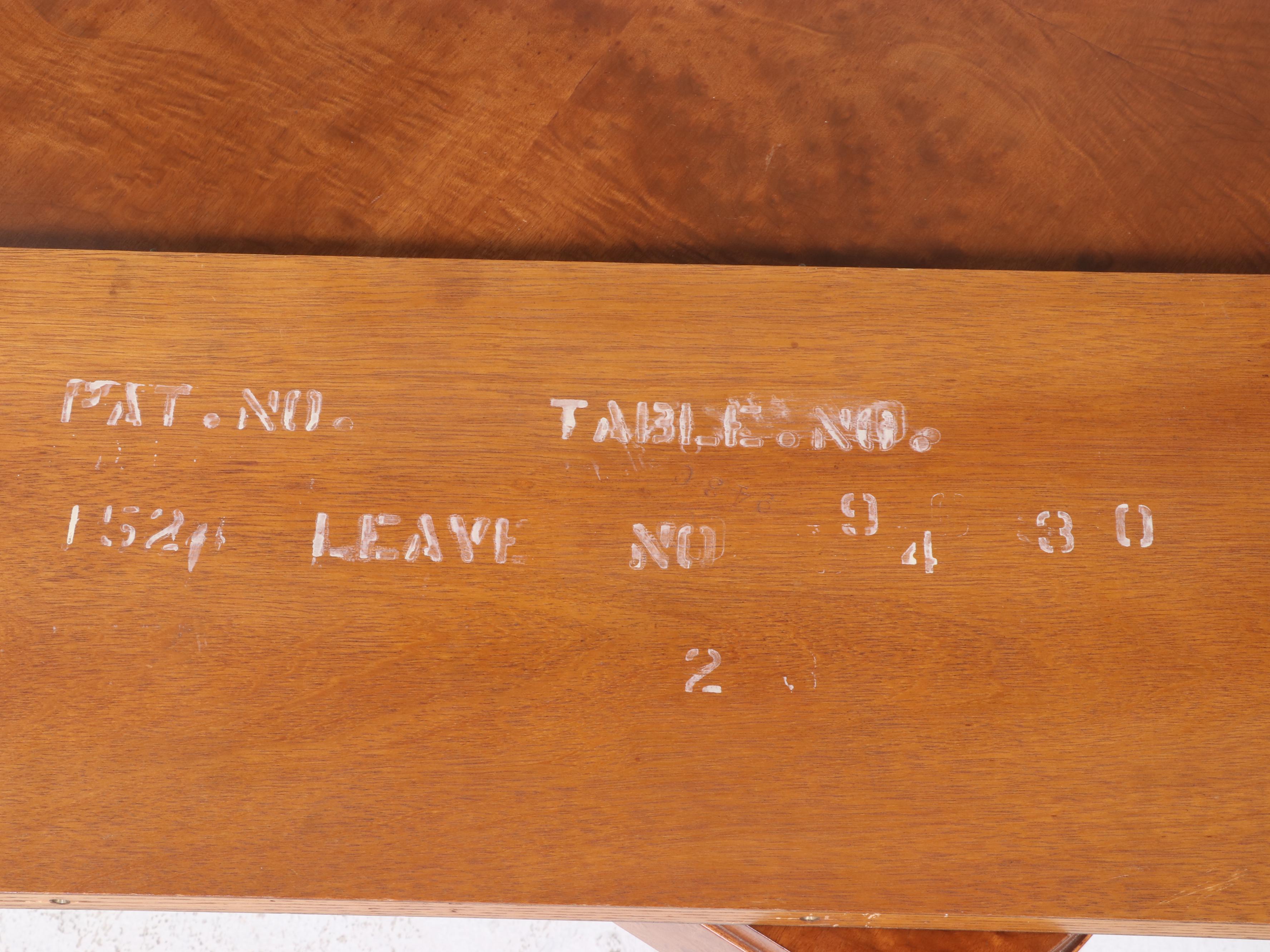 Saginaw Furniture Shops Art Deco Burl Walnut Dining Table & Six Amisco Chairs