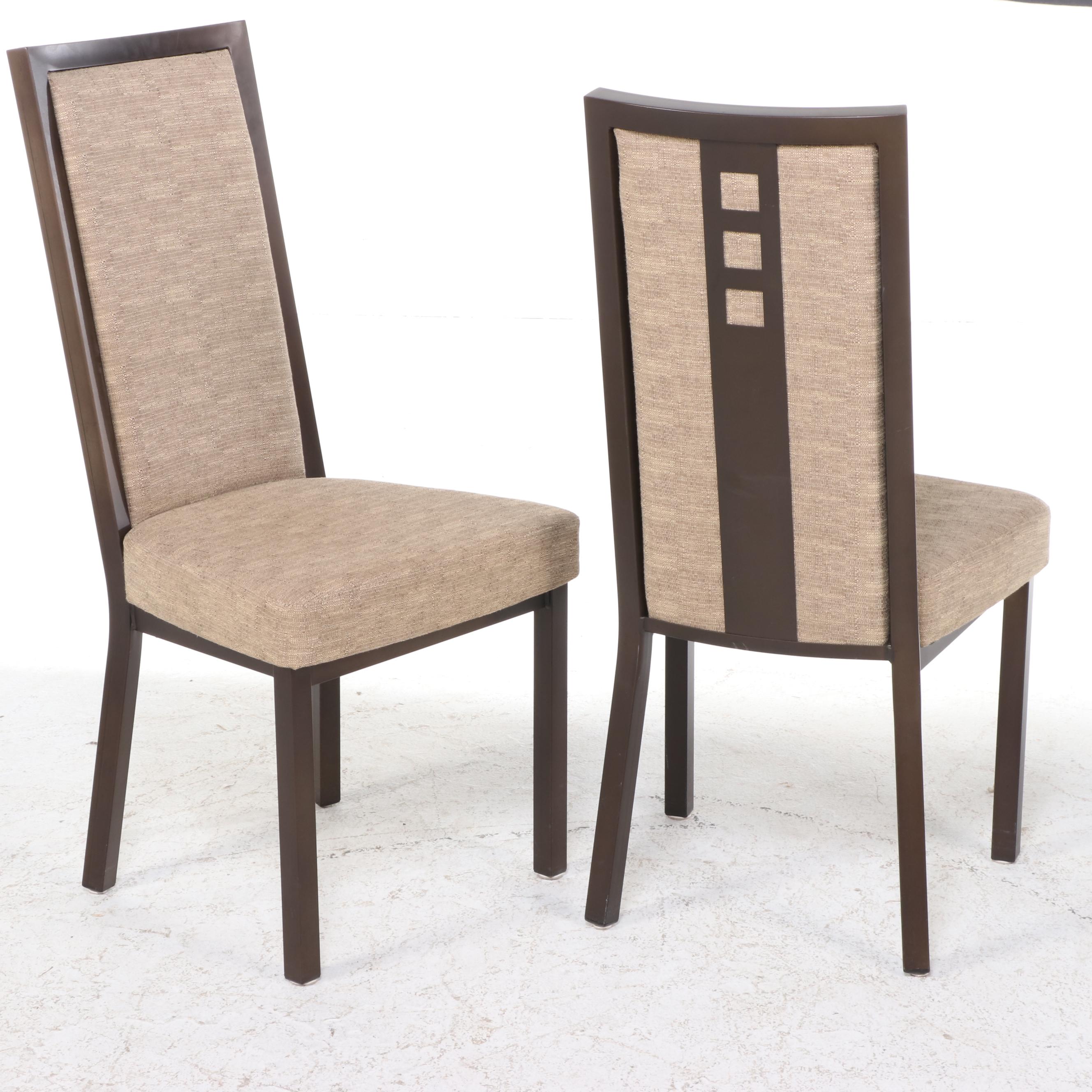 Saginaw Furniture Shops Art Deco Burl Walnut Dining Table & Six Amisco Chairs