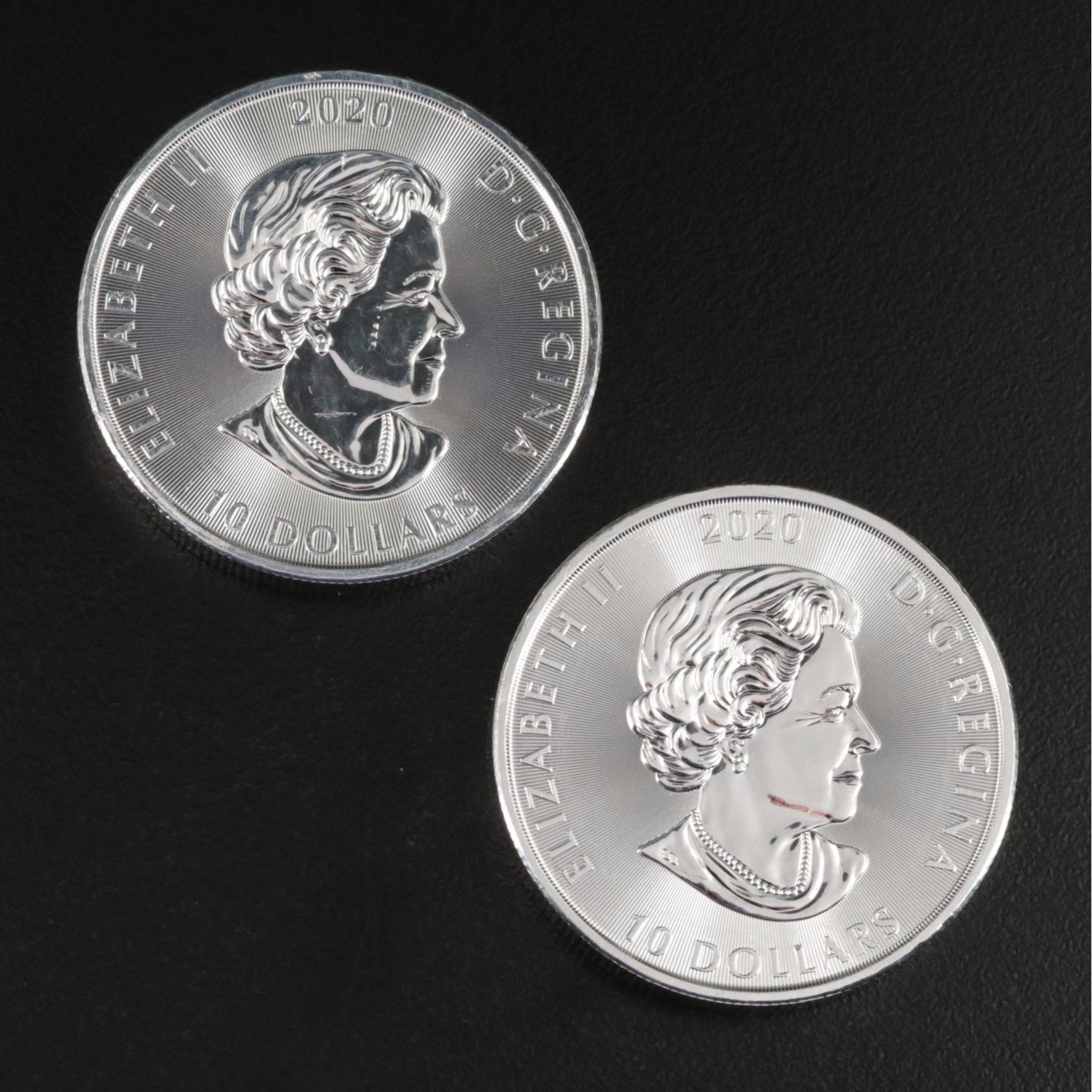 Two Canadian 2020 Ten Dollar Silver Coins