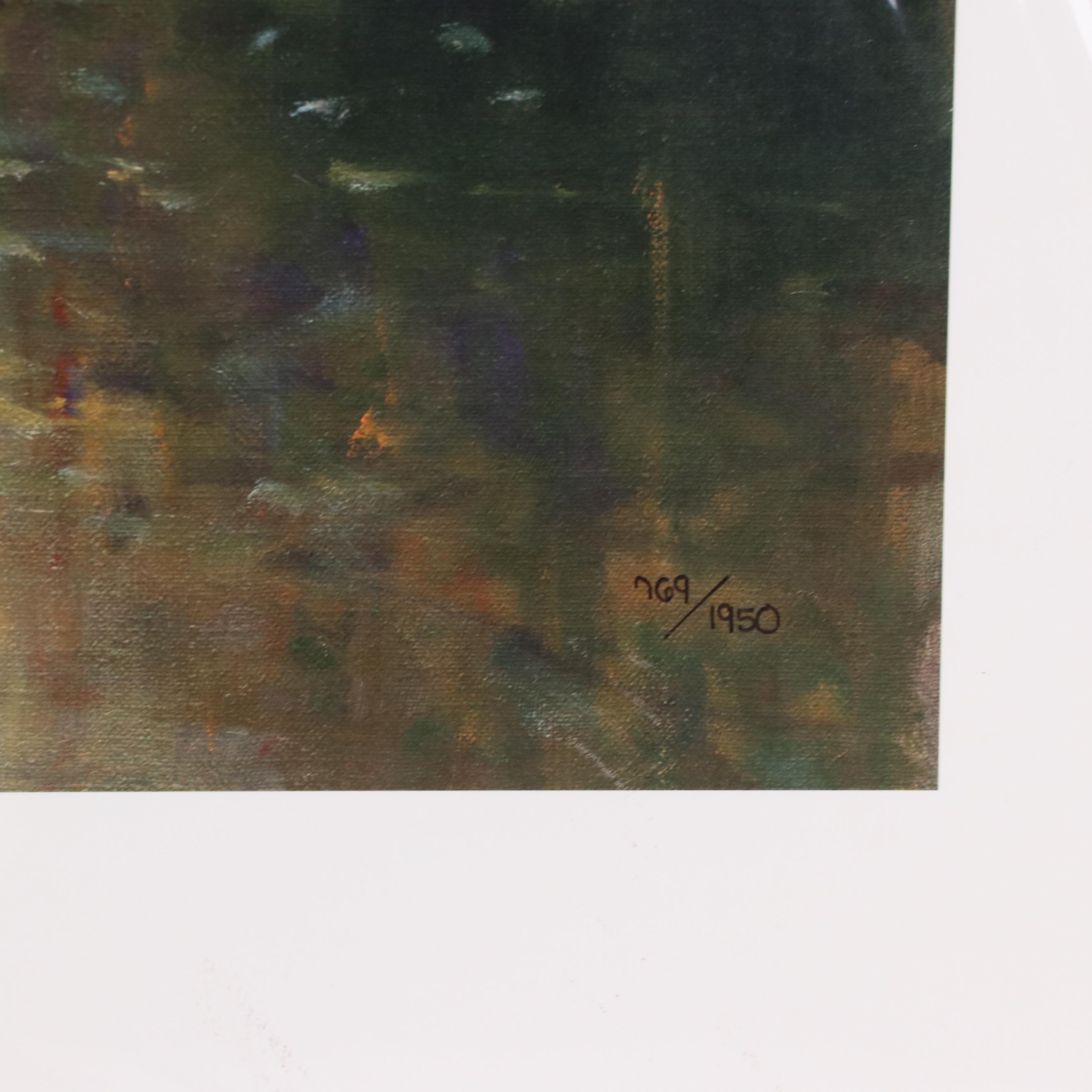 G. Harvey Offset Lithograph "Corner Flower Shop - Boston"