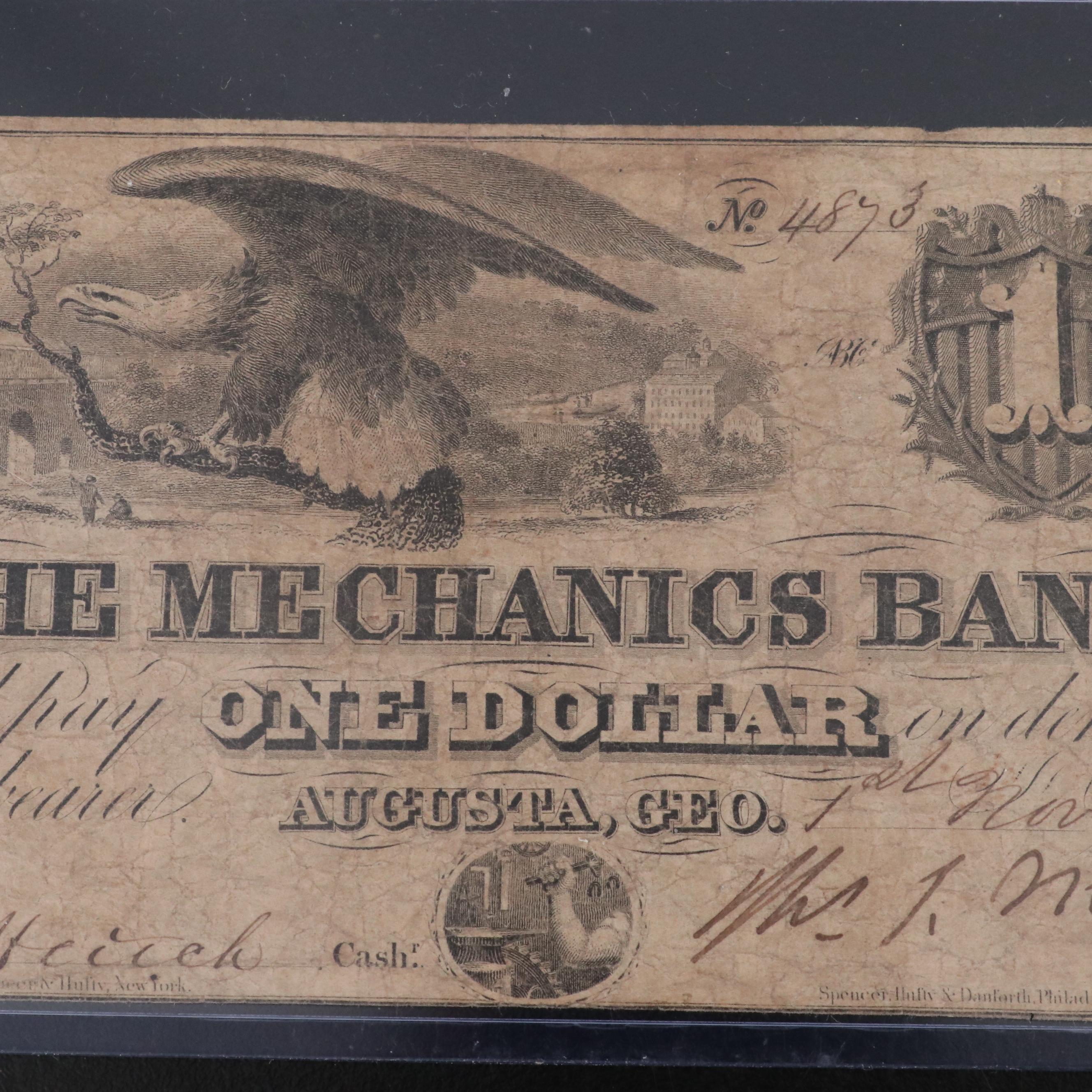 Collection of Five Different Obsolete Bank Notes From Georgia