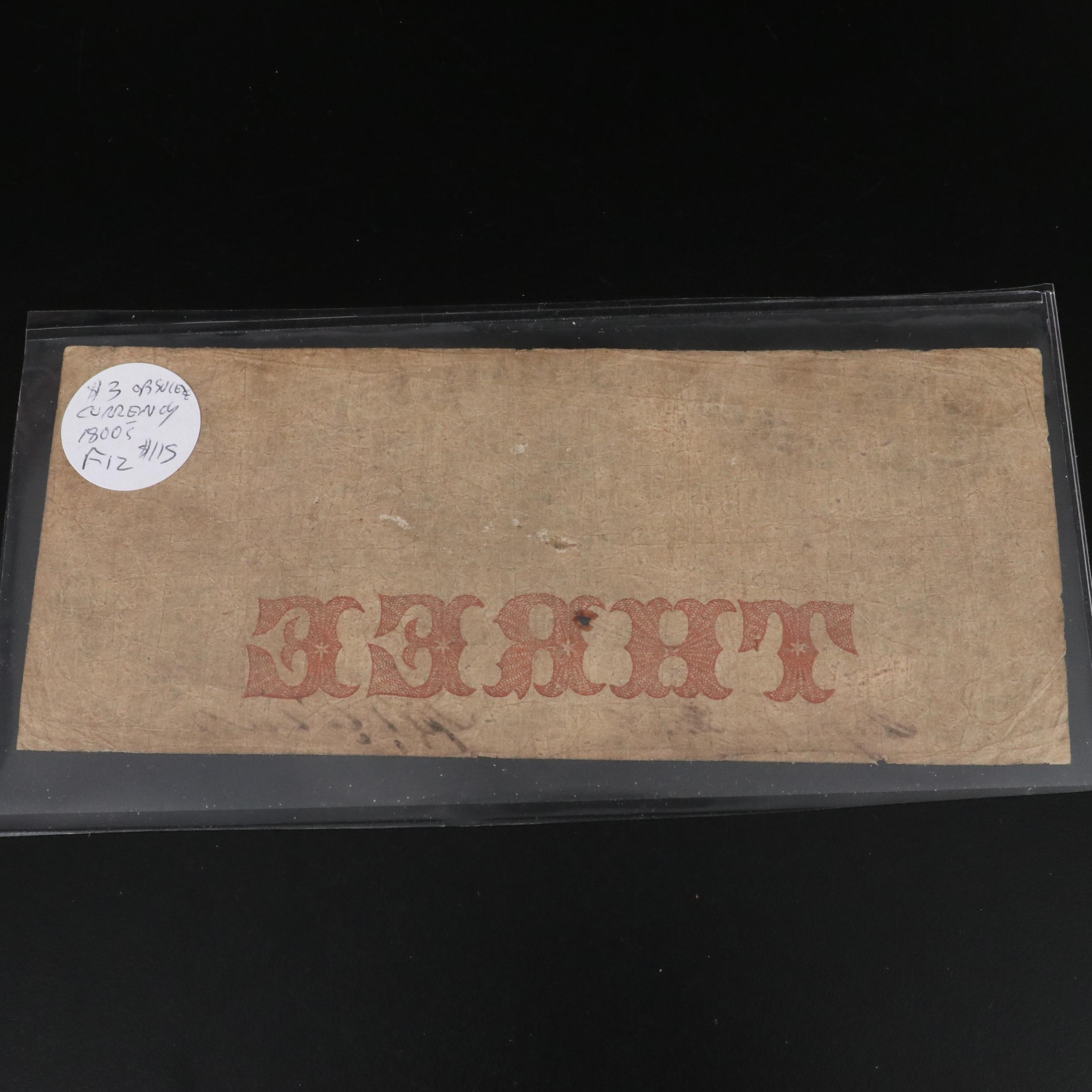 Collection of Five Different Obsolete Bank Notes From Georgia