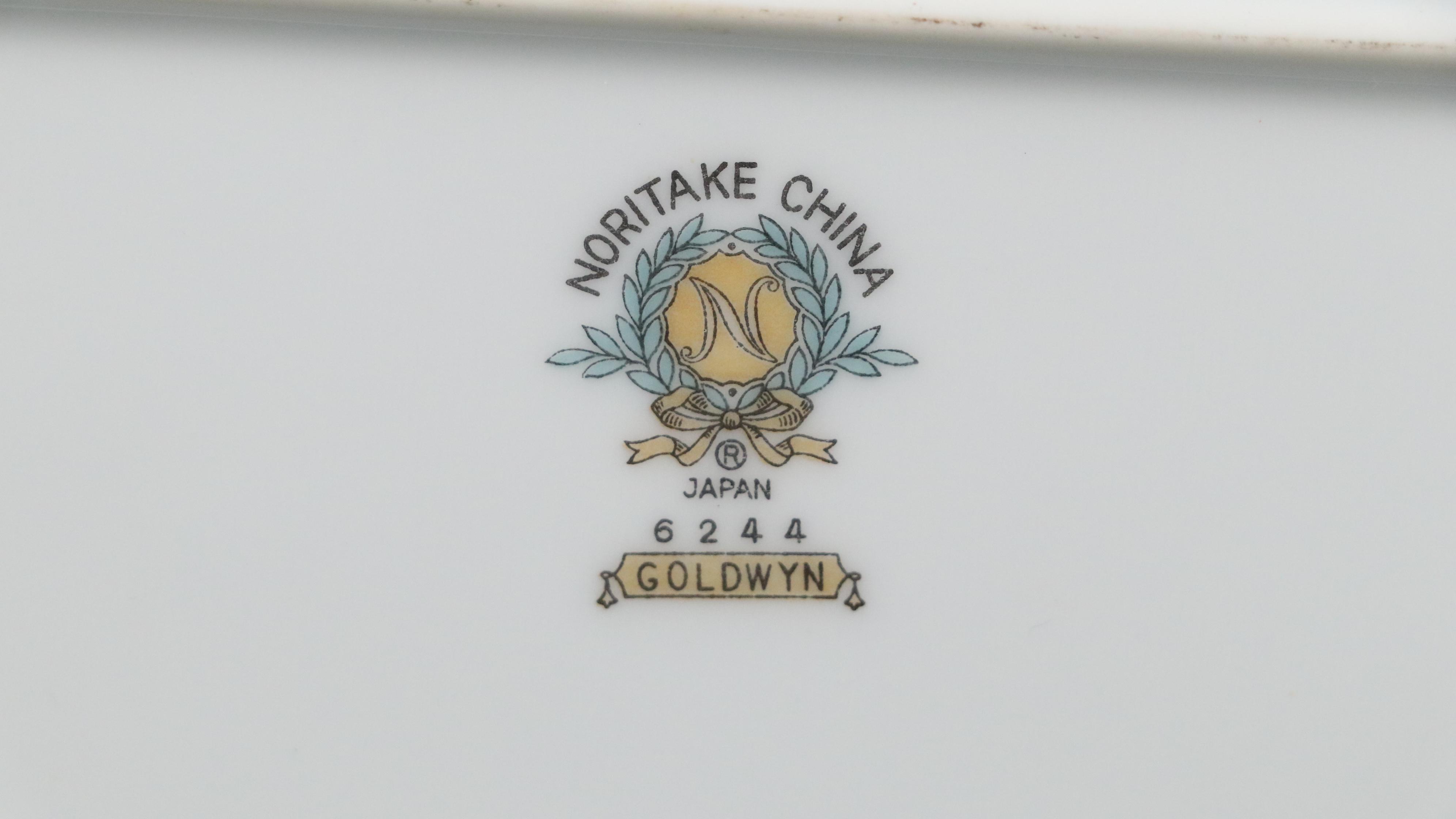 Noritake "Goldwyn" Platter with English Ironstone Square Plate and Other Decor