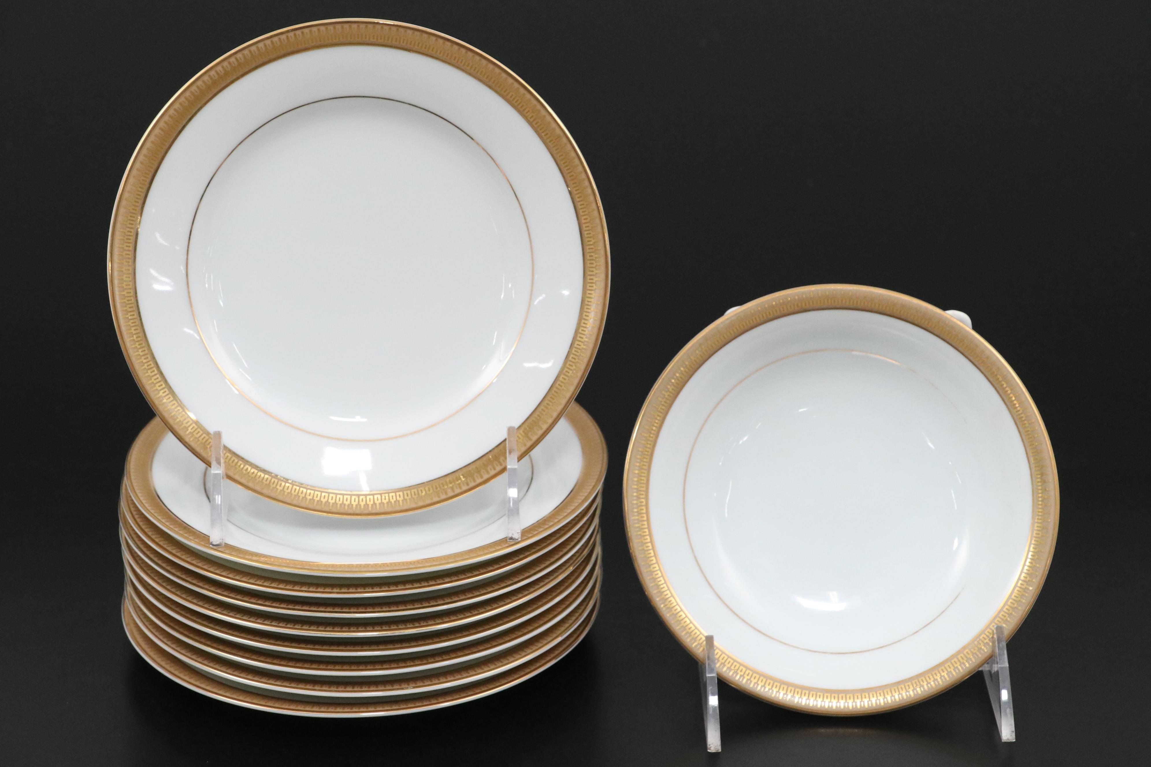 Noritake "Goldwyn" Platter with English Ironstone Square Plate and Other Decor