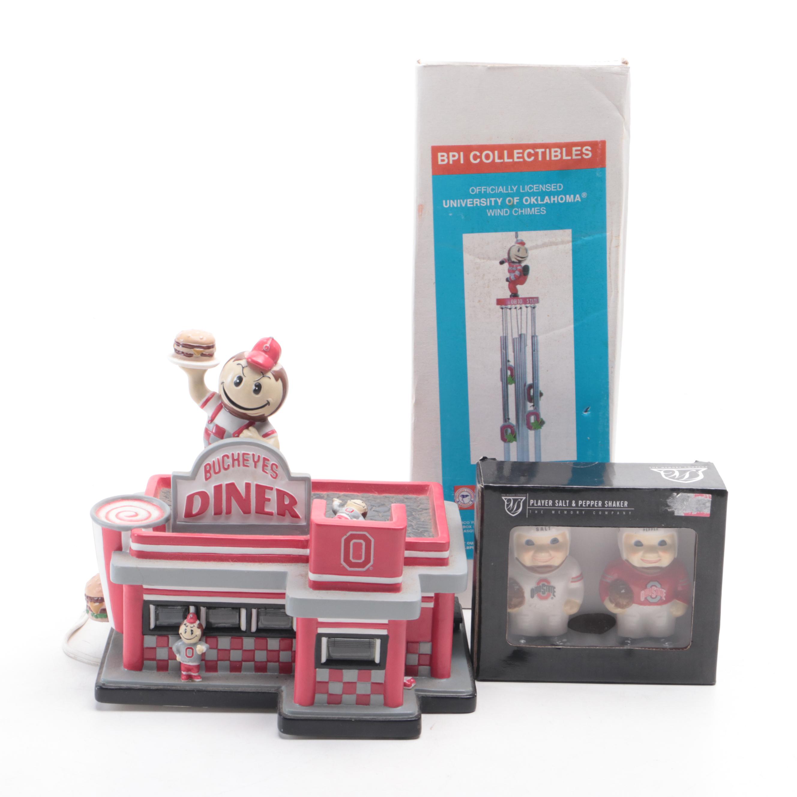 Ohio State Buckeyes Collectibles Including Salt and Pepper Shakers