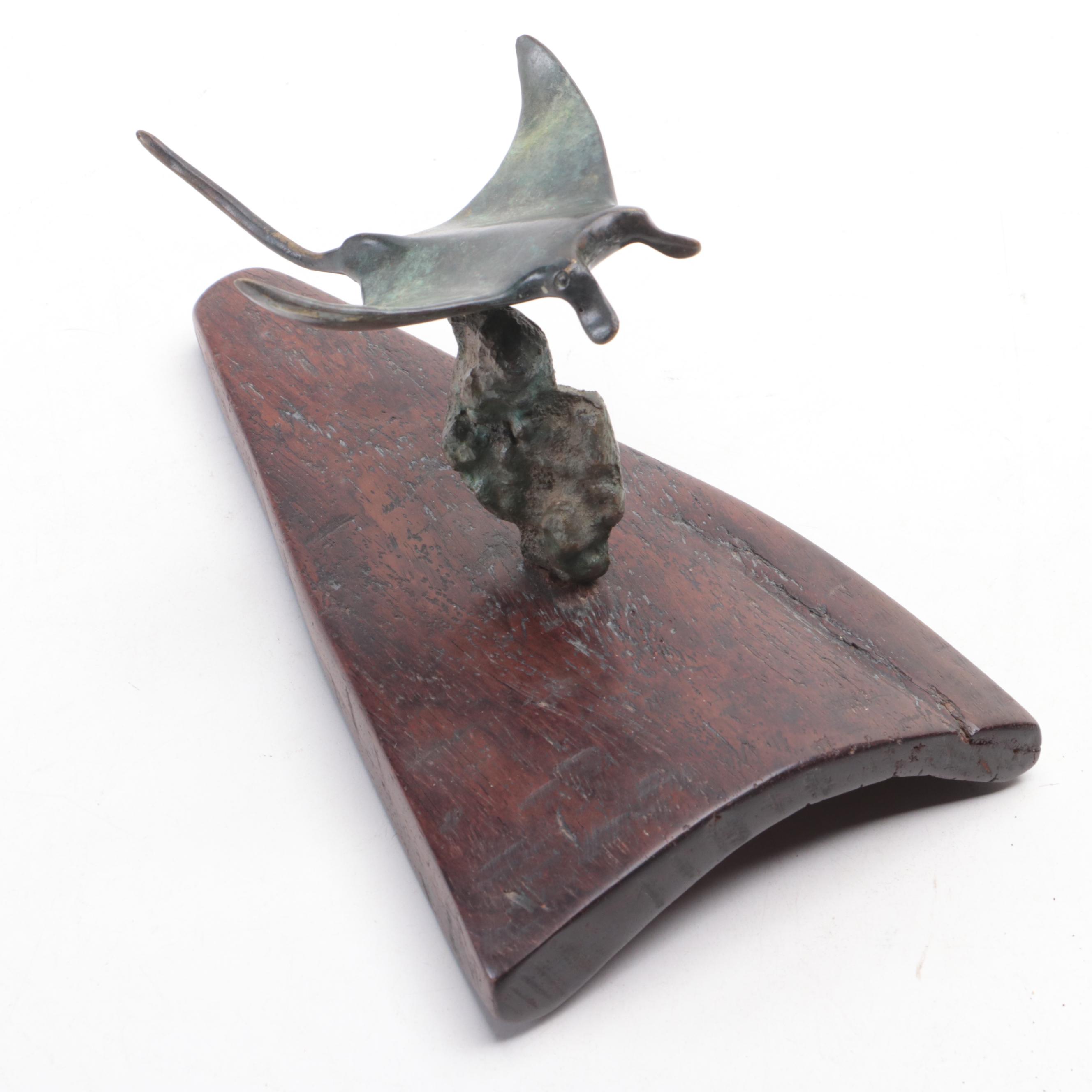 Bronze Sculpture of a Manta Ray