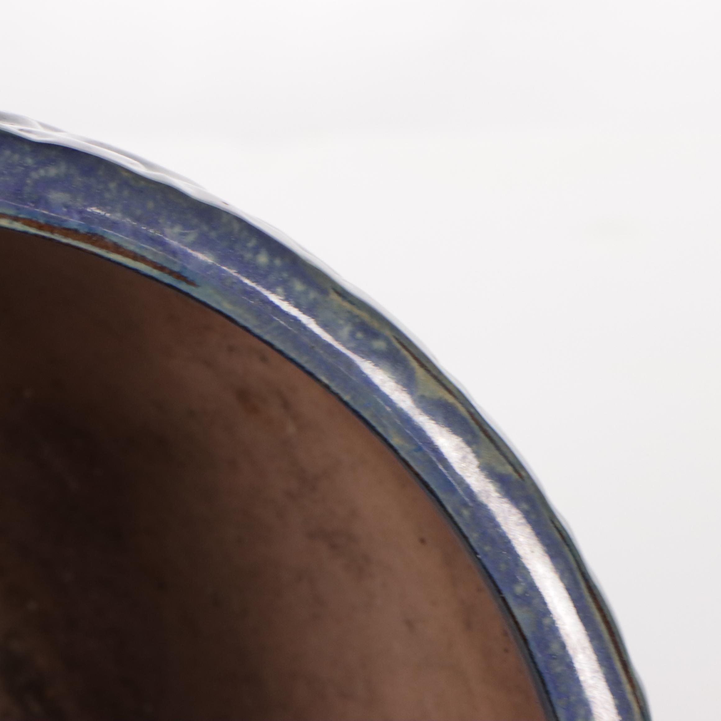 Contemporary Blue Glazed Ceramic Garden Planters