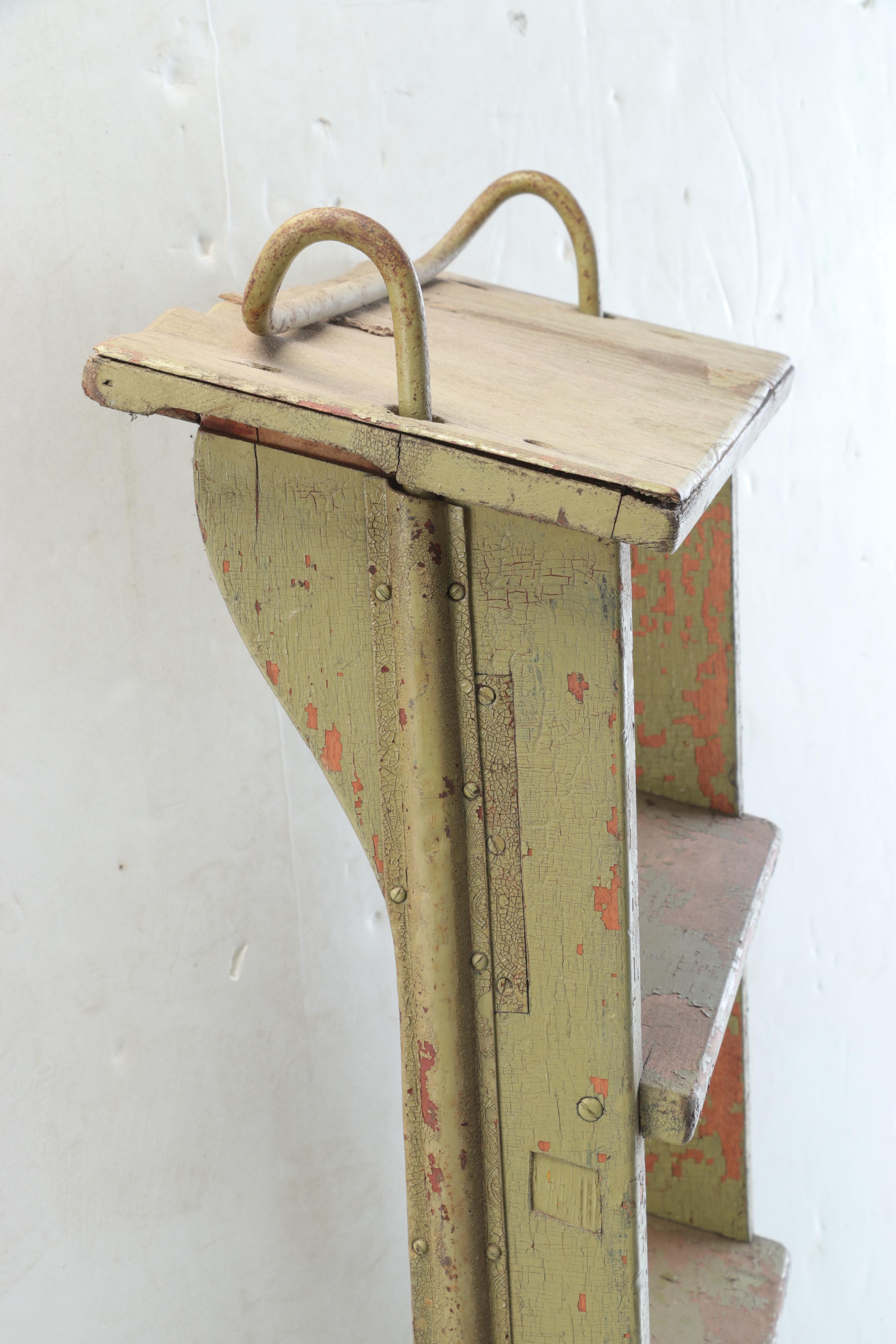 Early 20th Century Painted Wooden Ladder