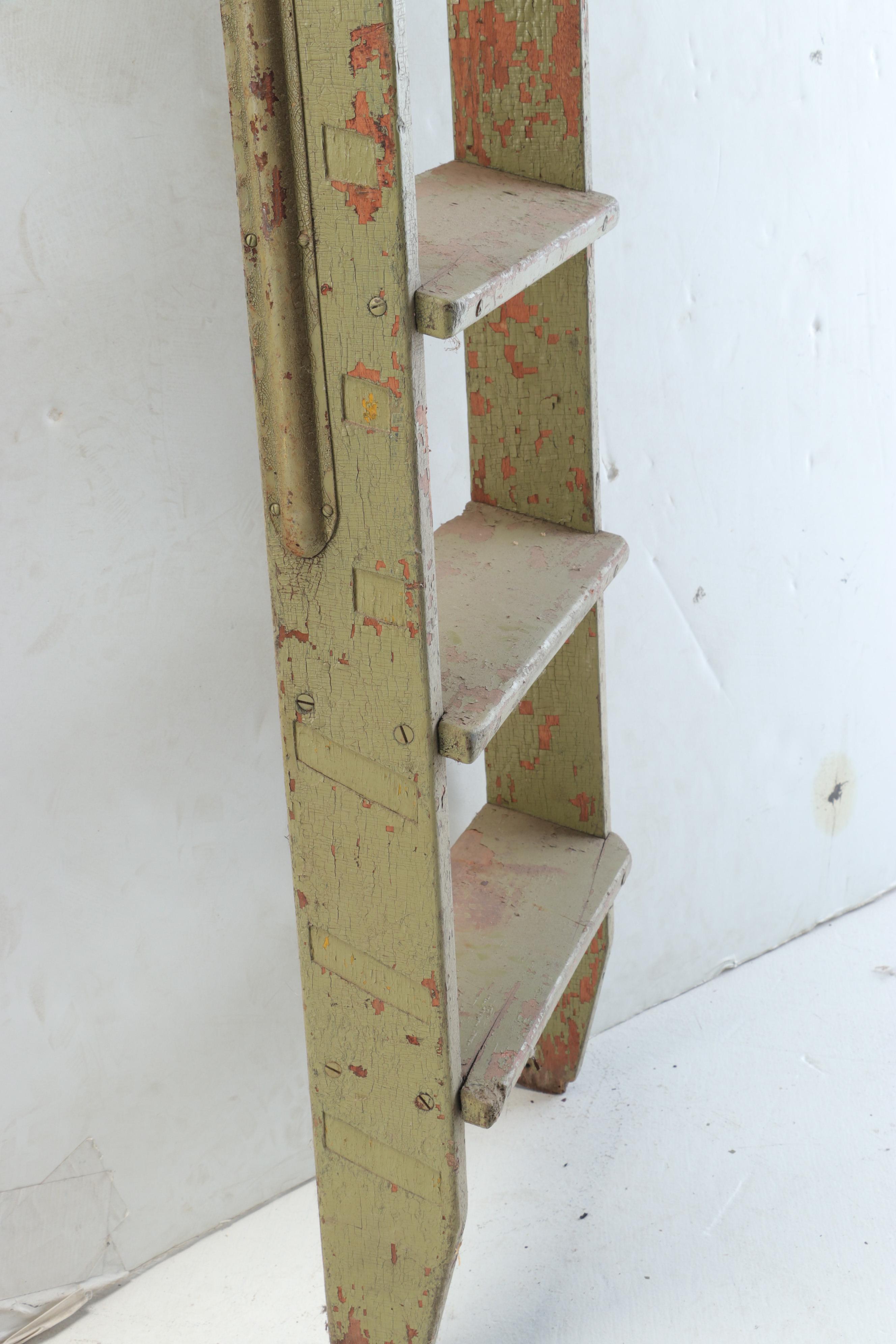 Early 20th Century Painted Wooden Ladder