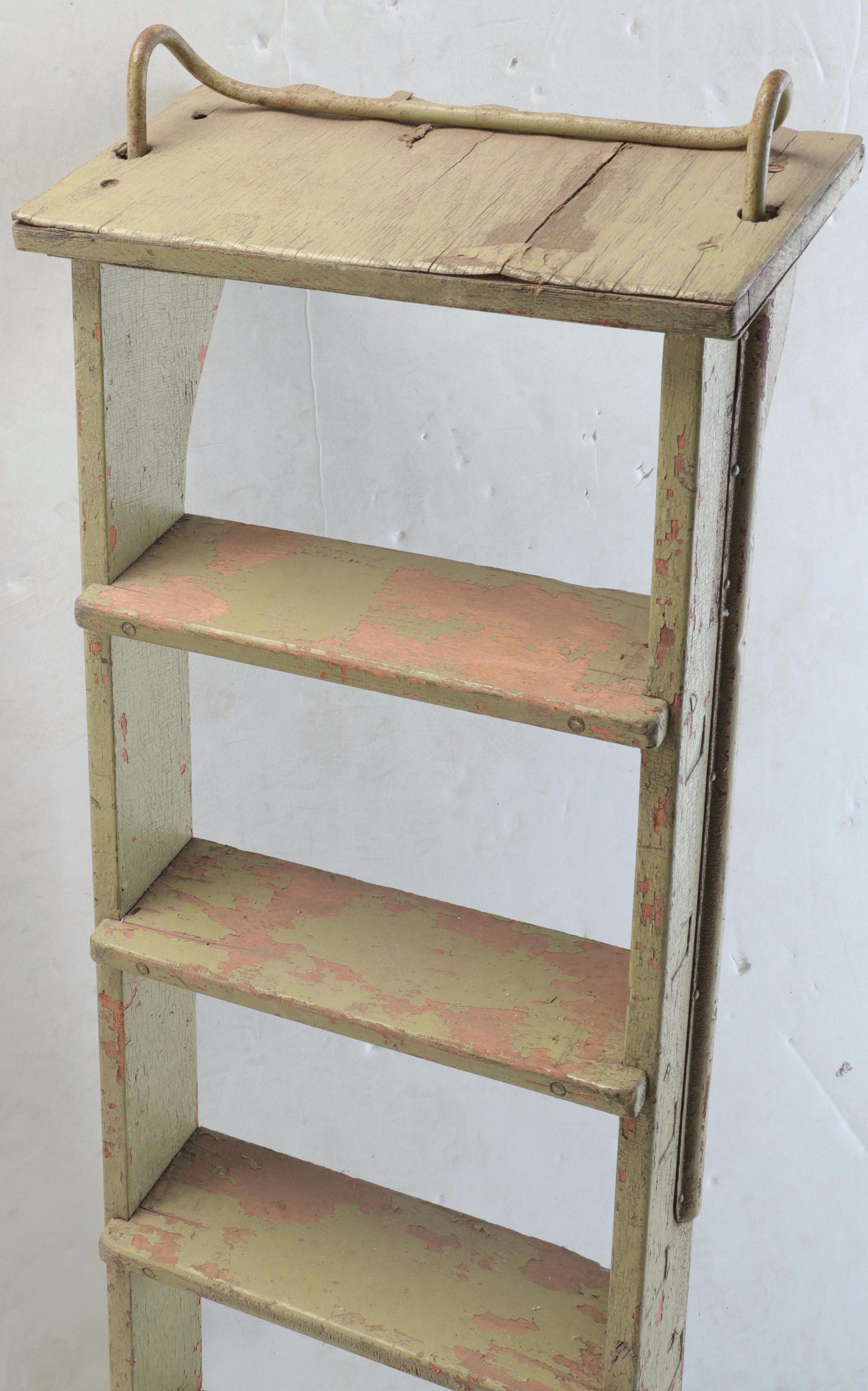 Early 20th Century Painted Wooden Ladder