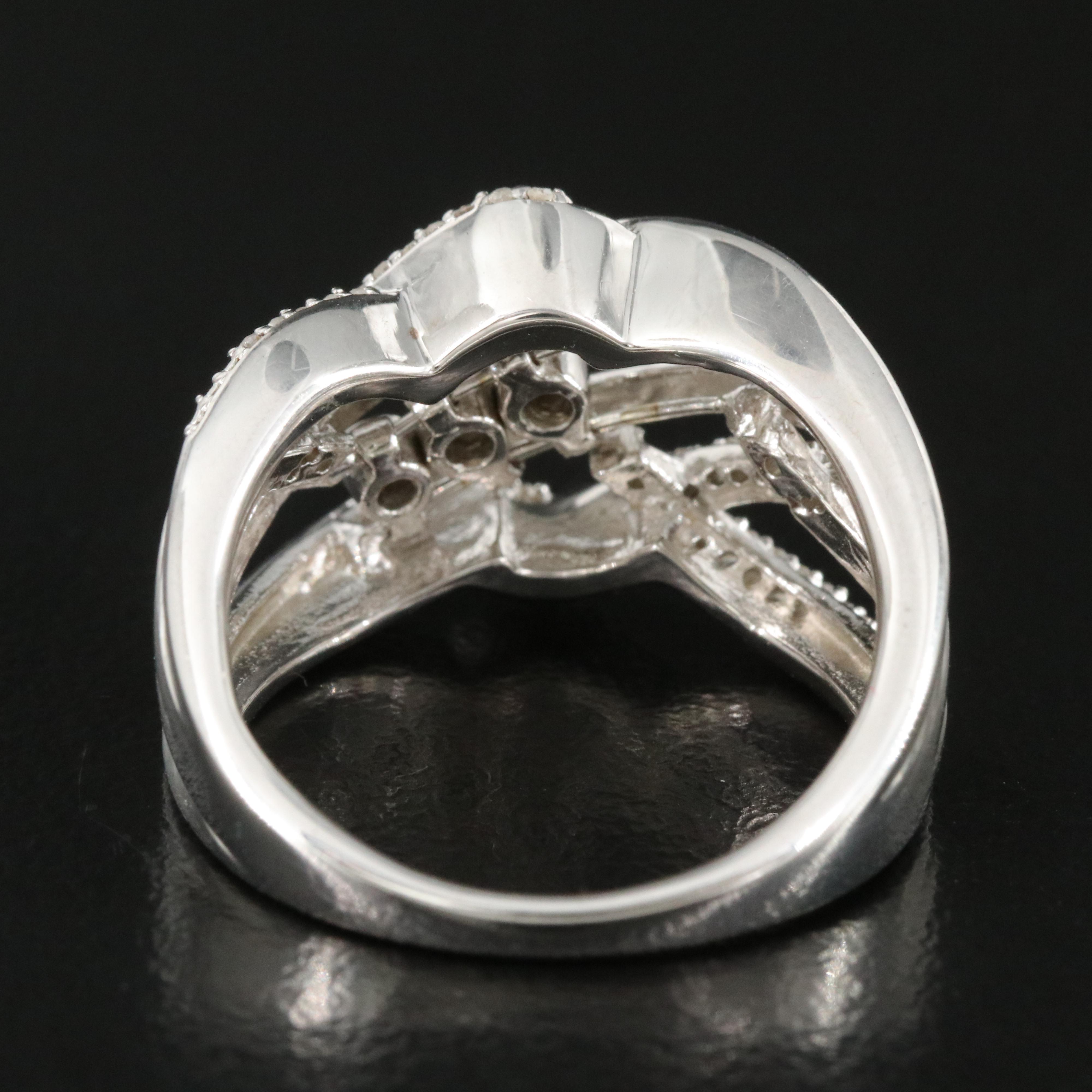 Sterling Diamond Crossover Ring