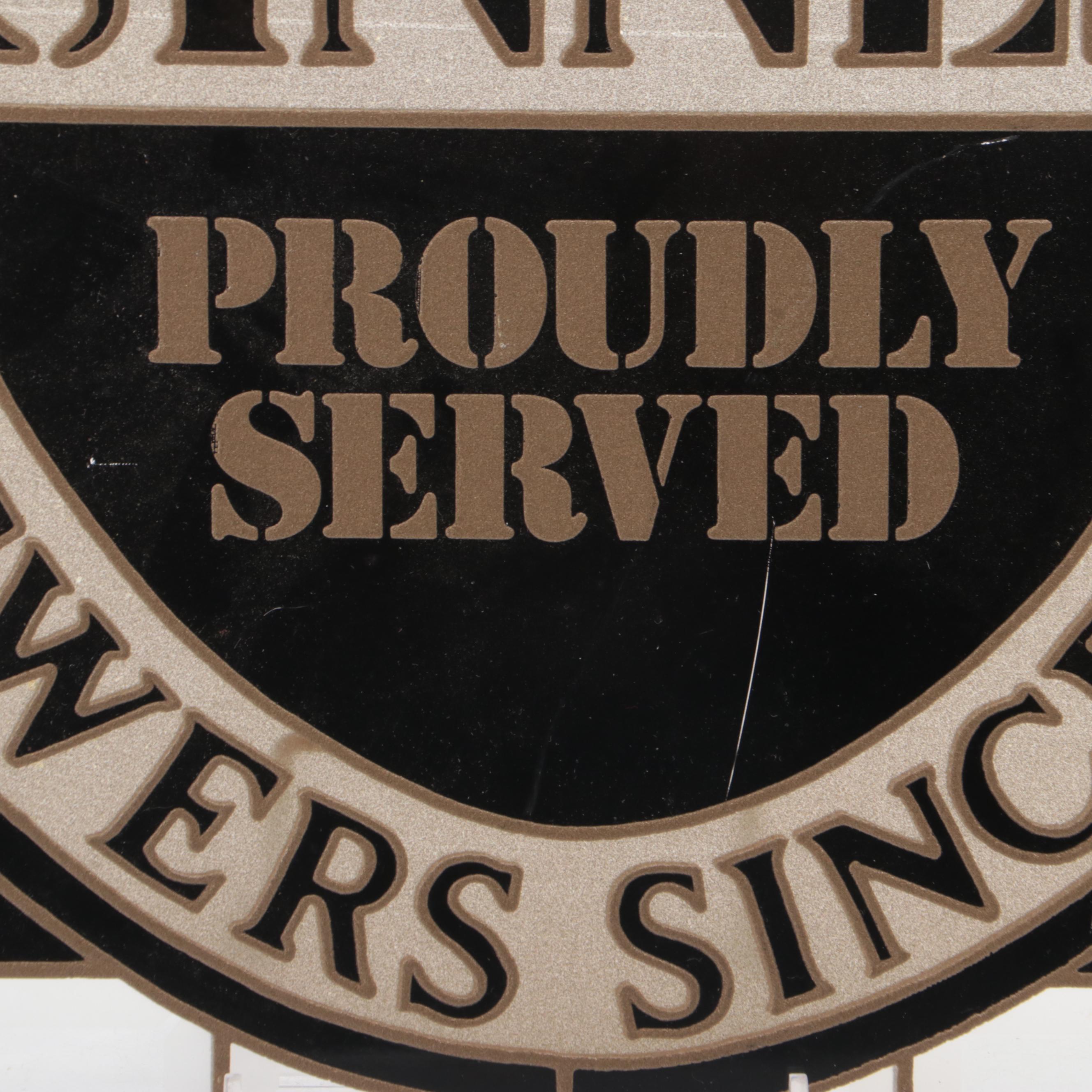 Harp and Guinness Advertising Glass Beer Signs