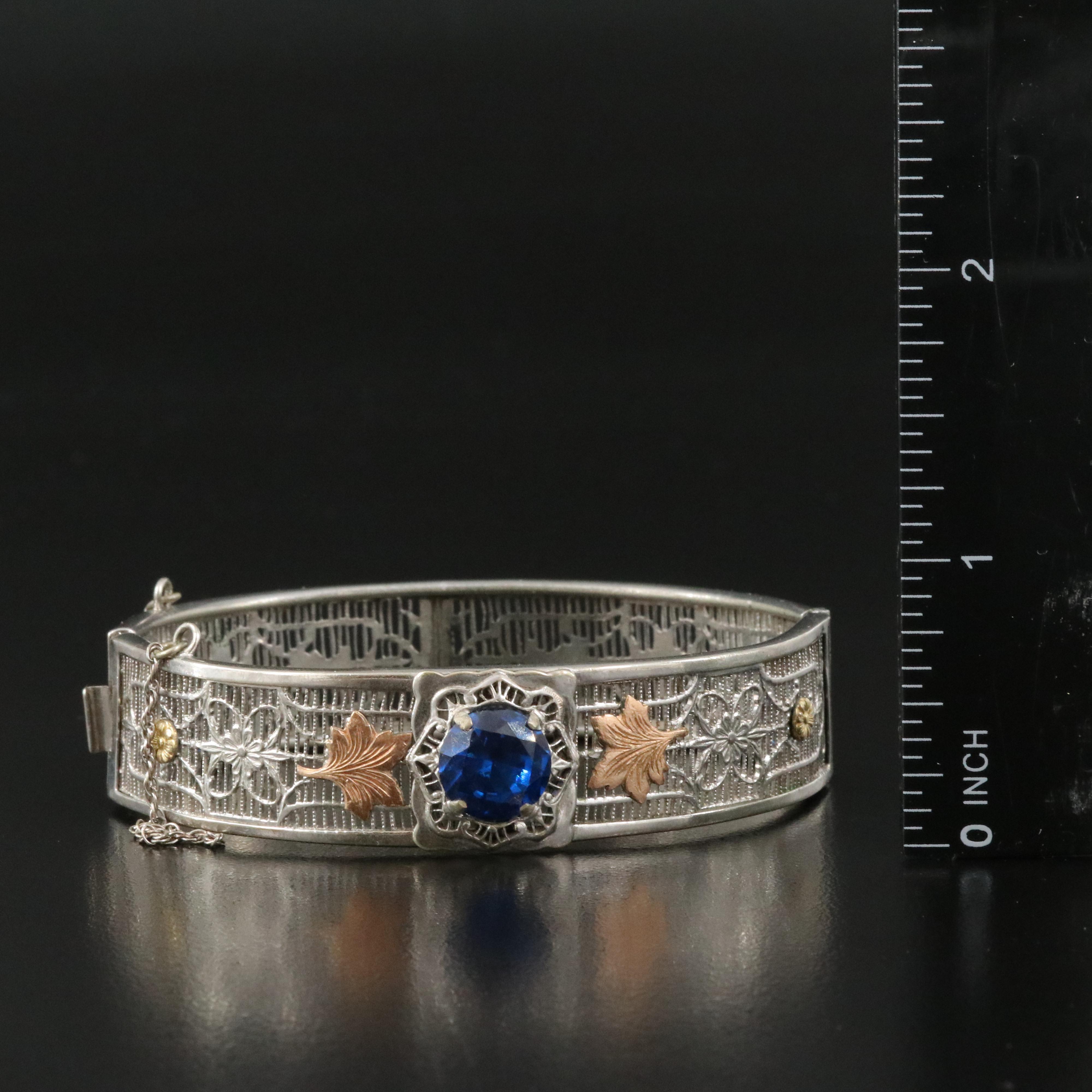 Sterling Earring and Necklace Set with Hinged Bangle