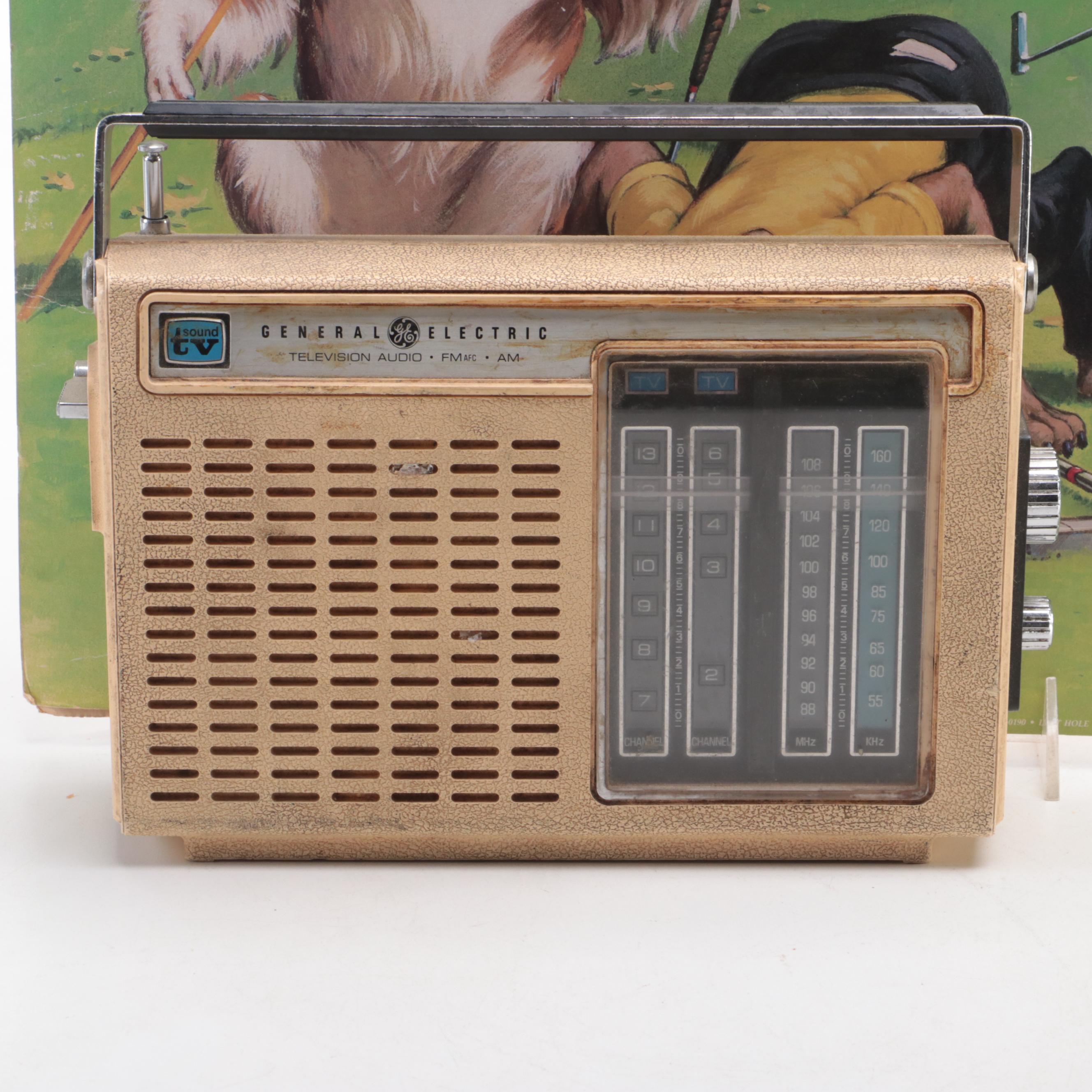 GE Transistor Radio, Flashlight, Lighter, Alabaster Egg, More