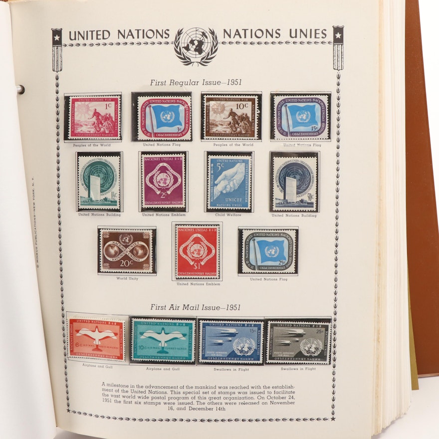 Extensive United Nations Postage Stamp Album EBTH