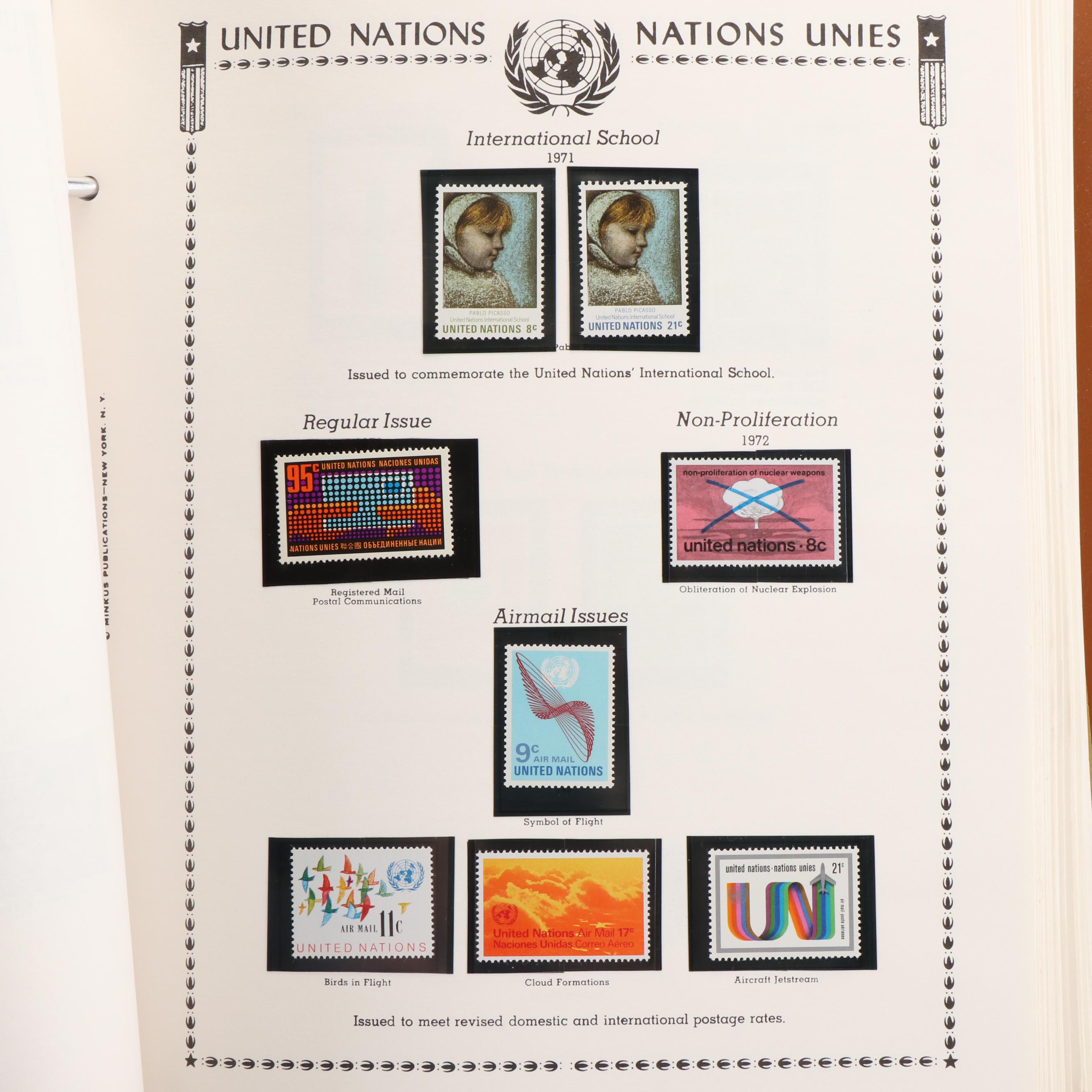 Extensive United Nations Postage Stamp Album