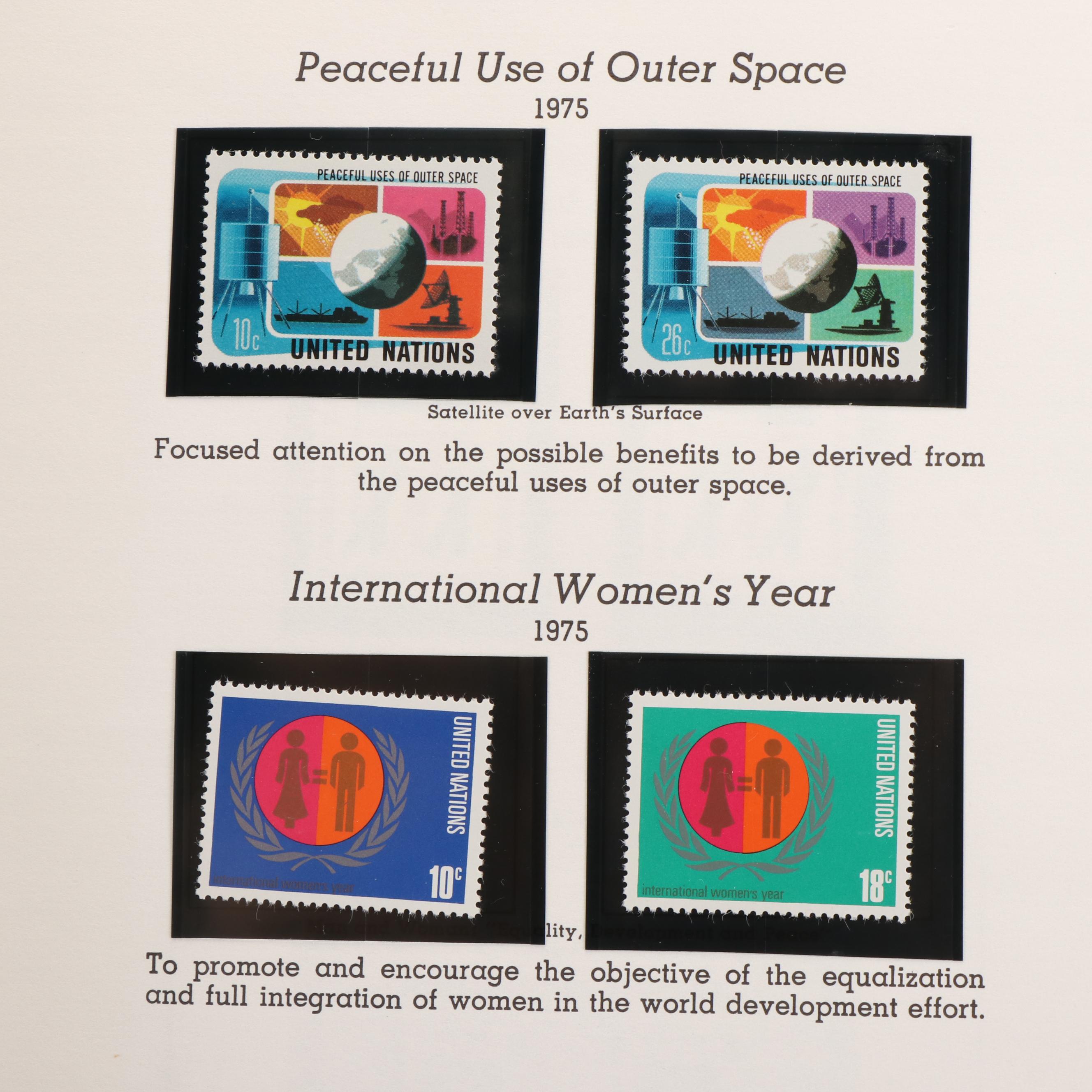 Extensive United Nations Postage Stamp Album