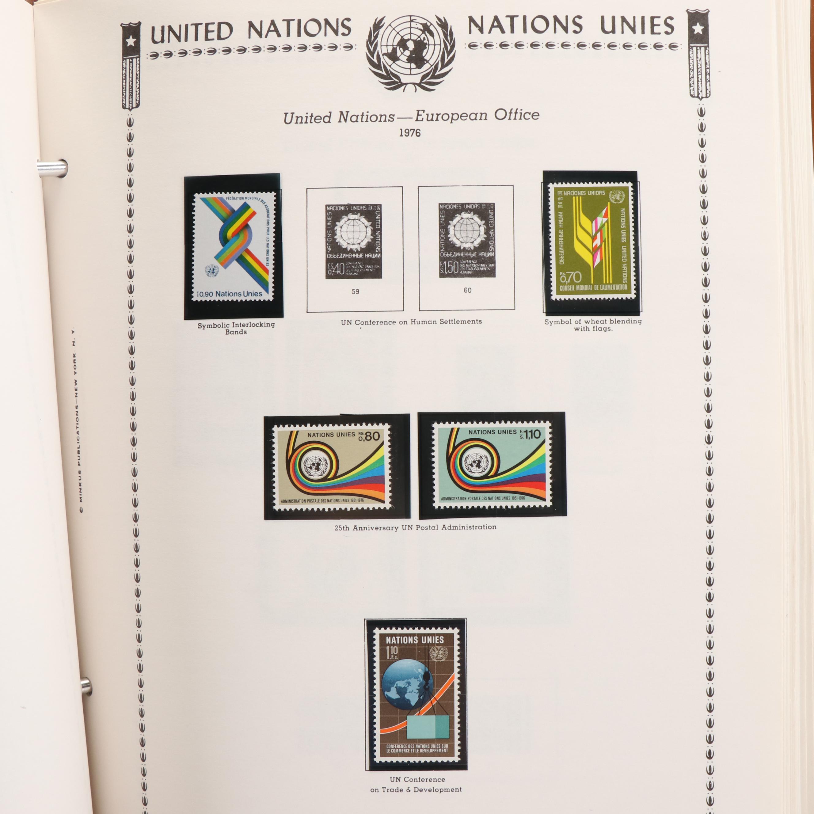 Extensive United Nations Postage Stamp Album