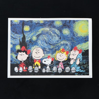 Death NYC Pop Art Graphic Print of Snoopy and Charlie Brown x Van Gogh