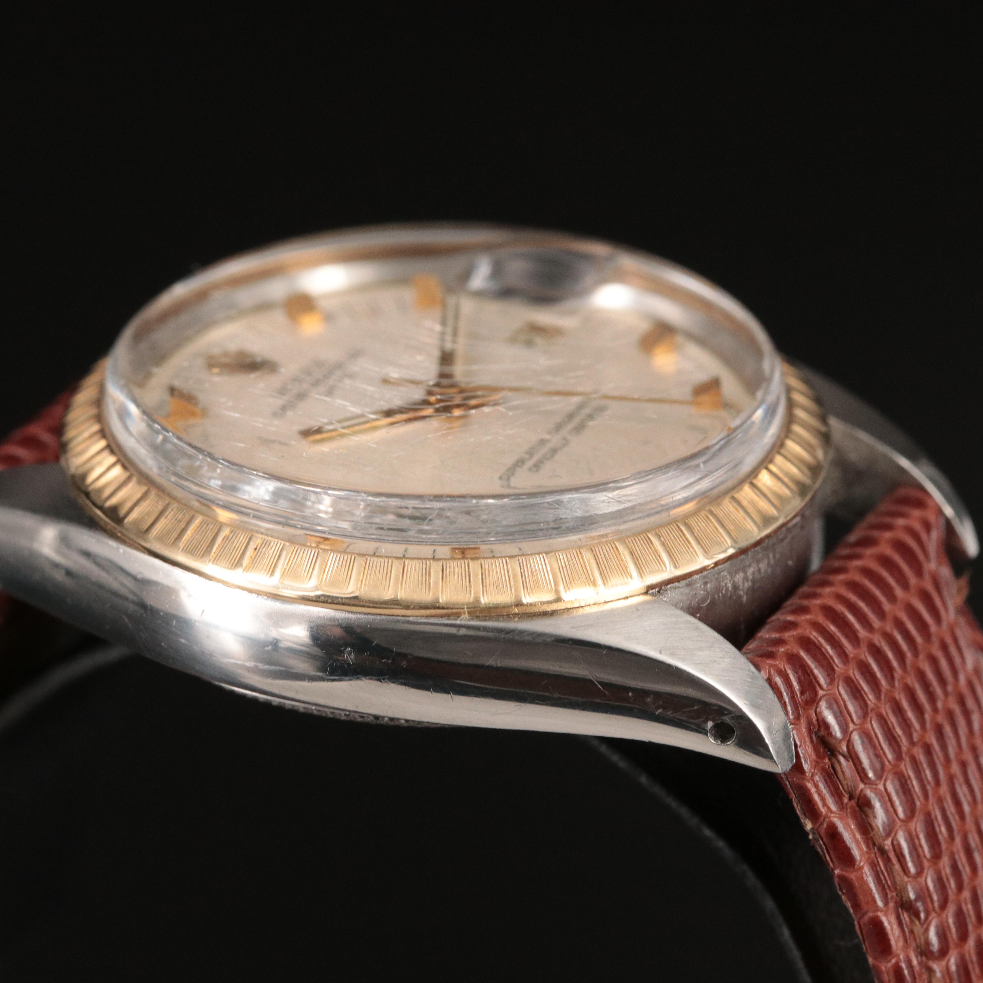 1972 Rolex Oyster Perpetual Date 18K Gold Steel 34MM Watch