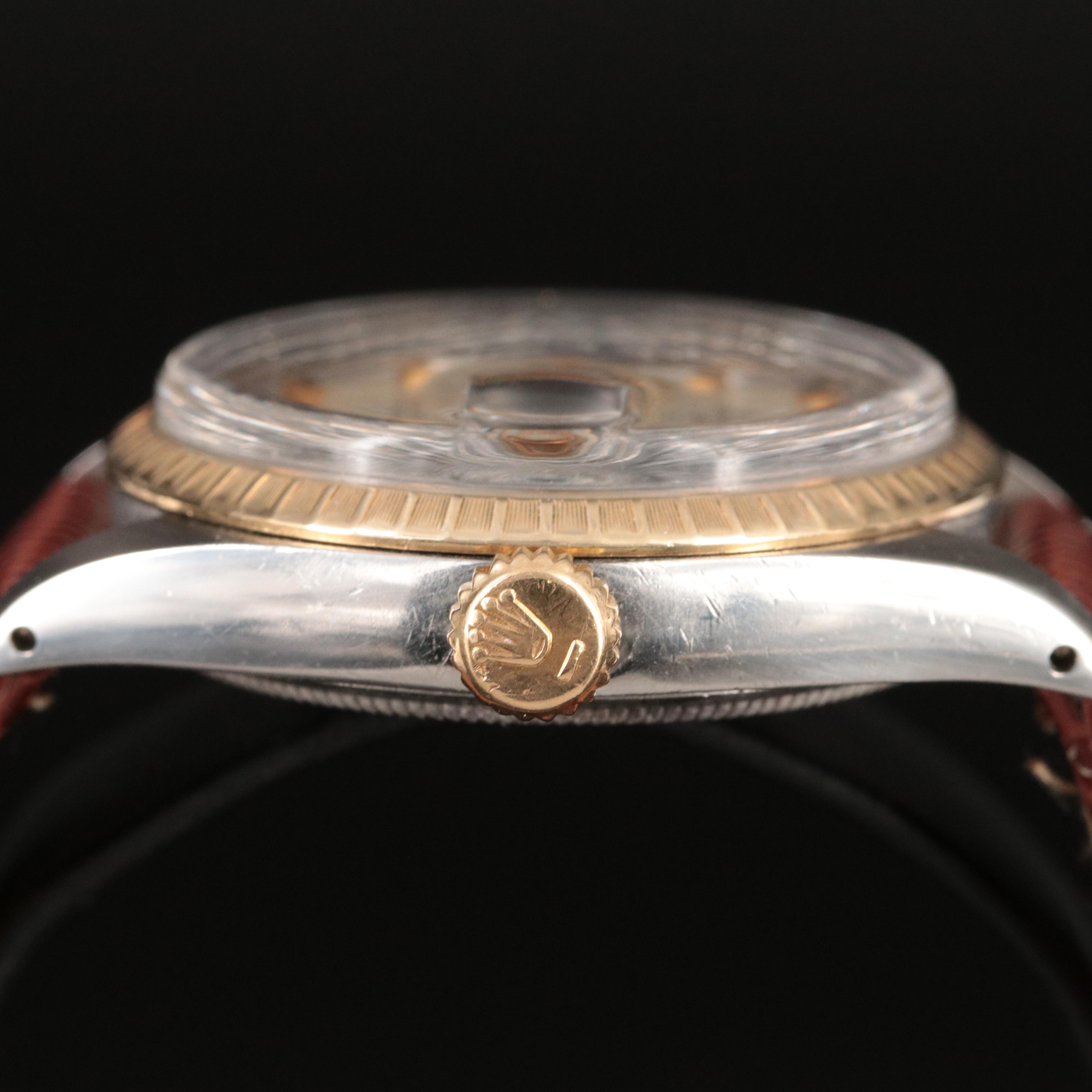 1972 Rolex Oyster Perpetual Date 18K Gold Steel 34MM Watch