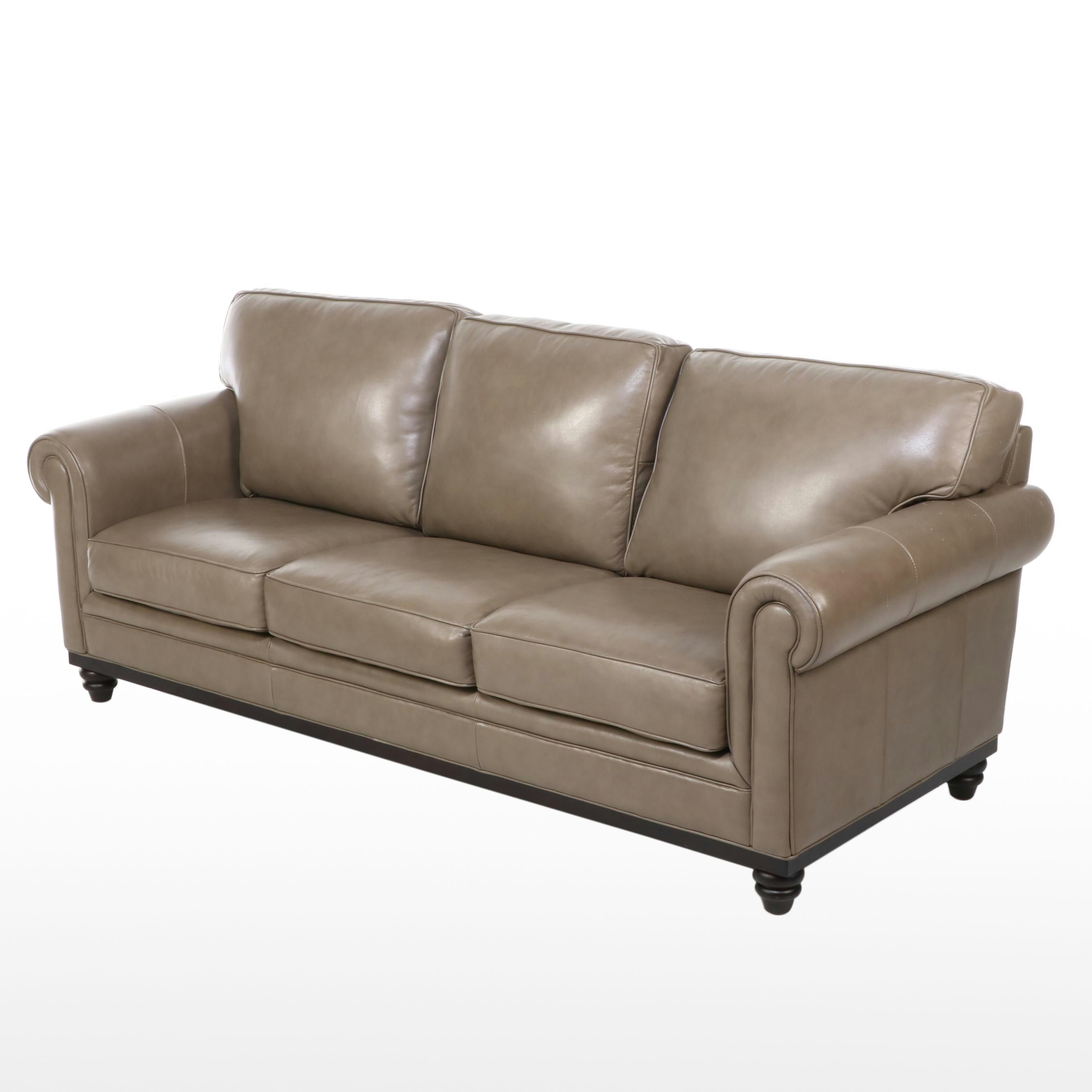 Martha Stewart for Macy's "Bradyn" Leather Roll-Arm Sofa