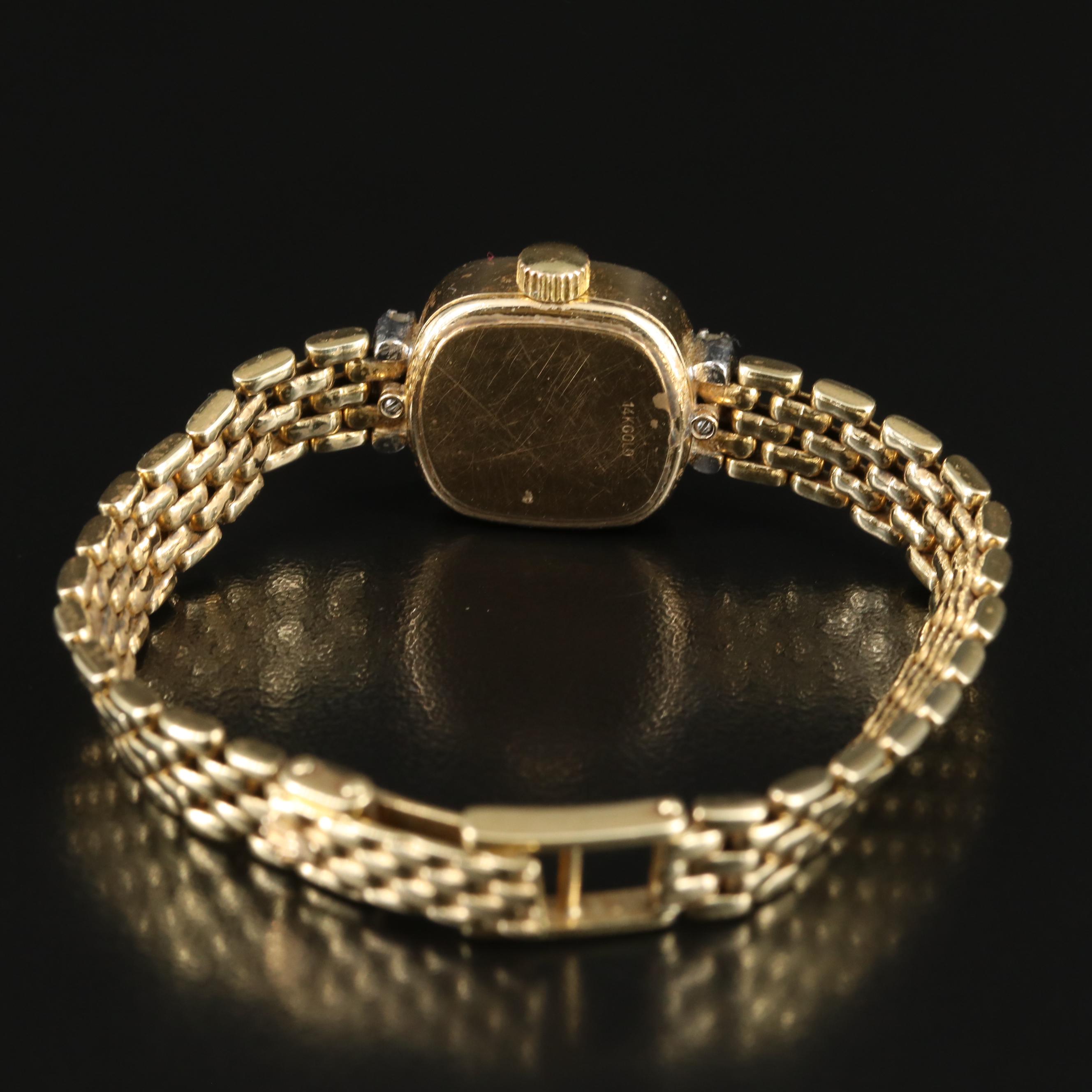 1960s Rolex 14K Diamond Watch