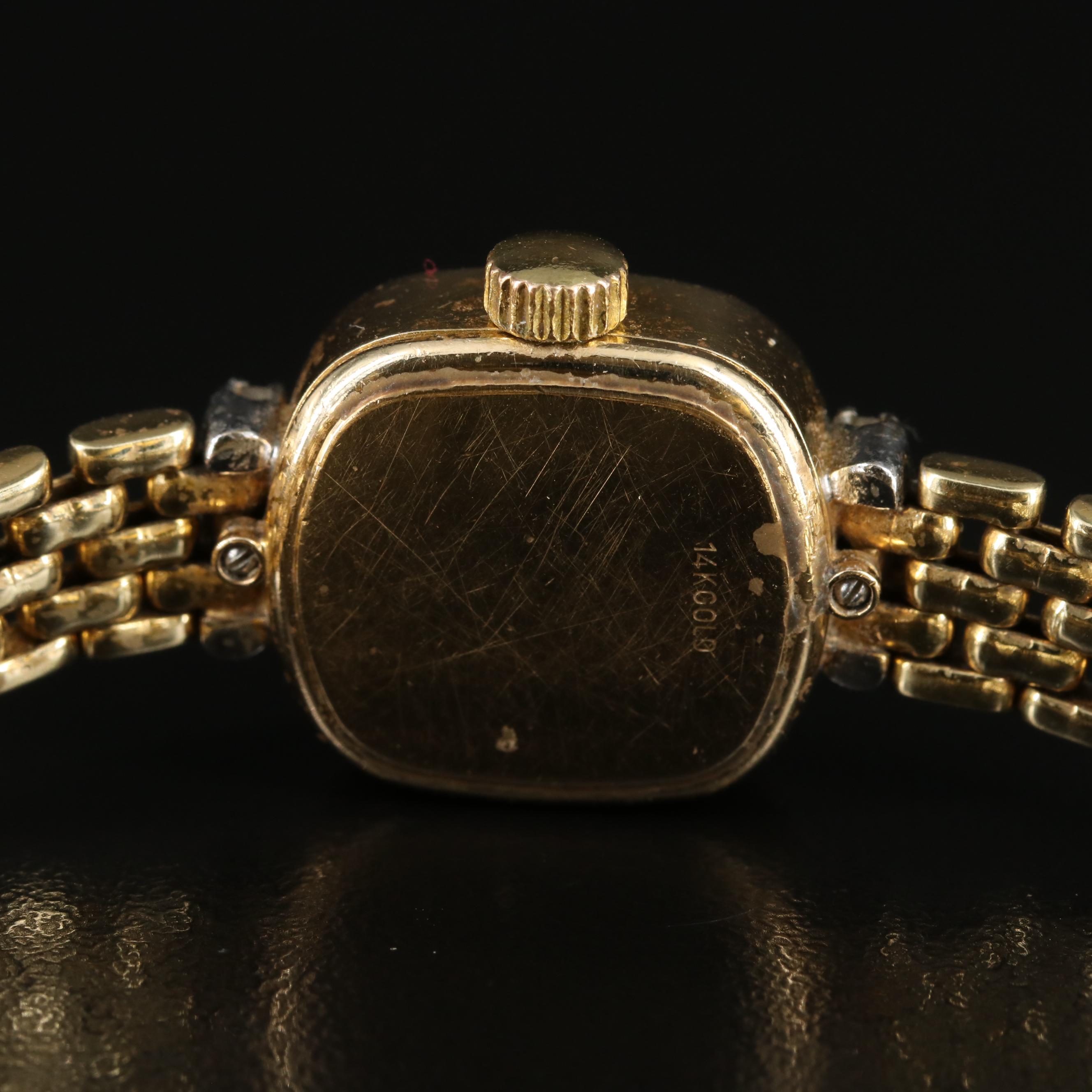 1960s Rolex 14K Diamond Watch