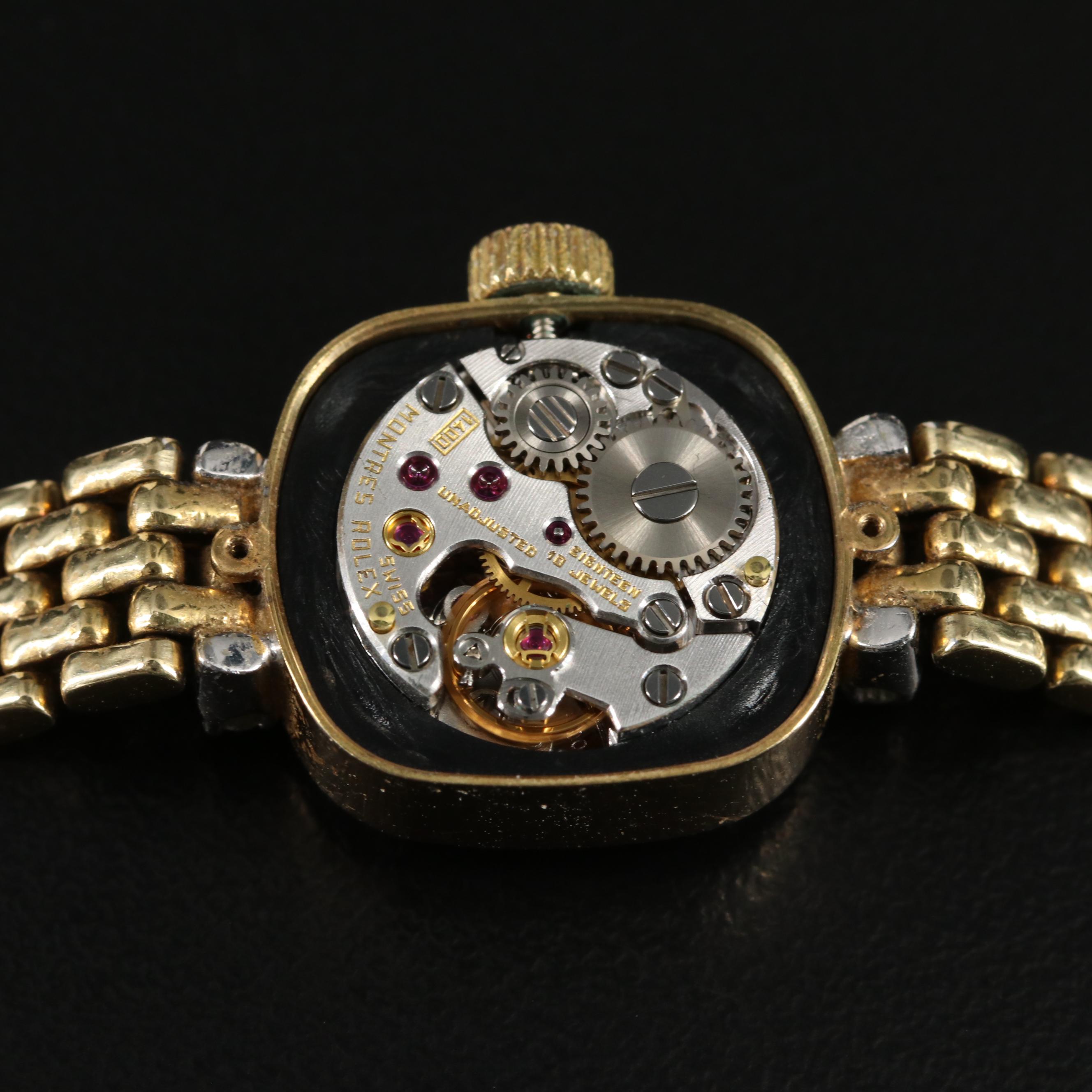 1960s Rolex 14K Diamond Watch